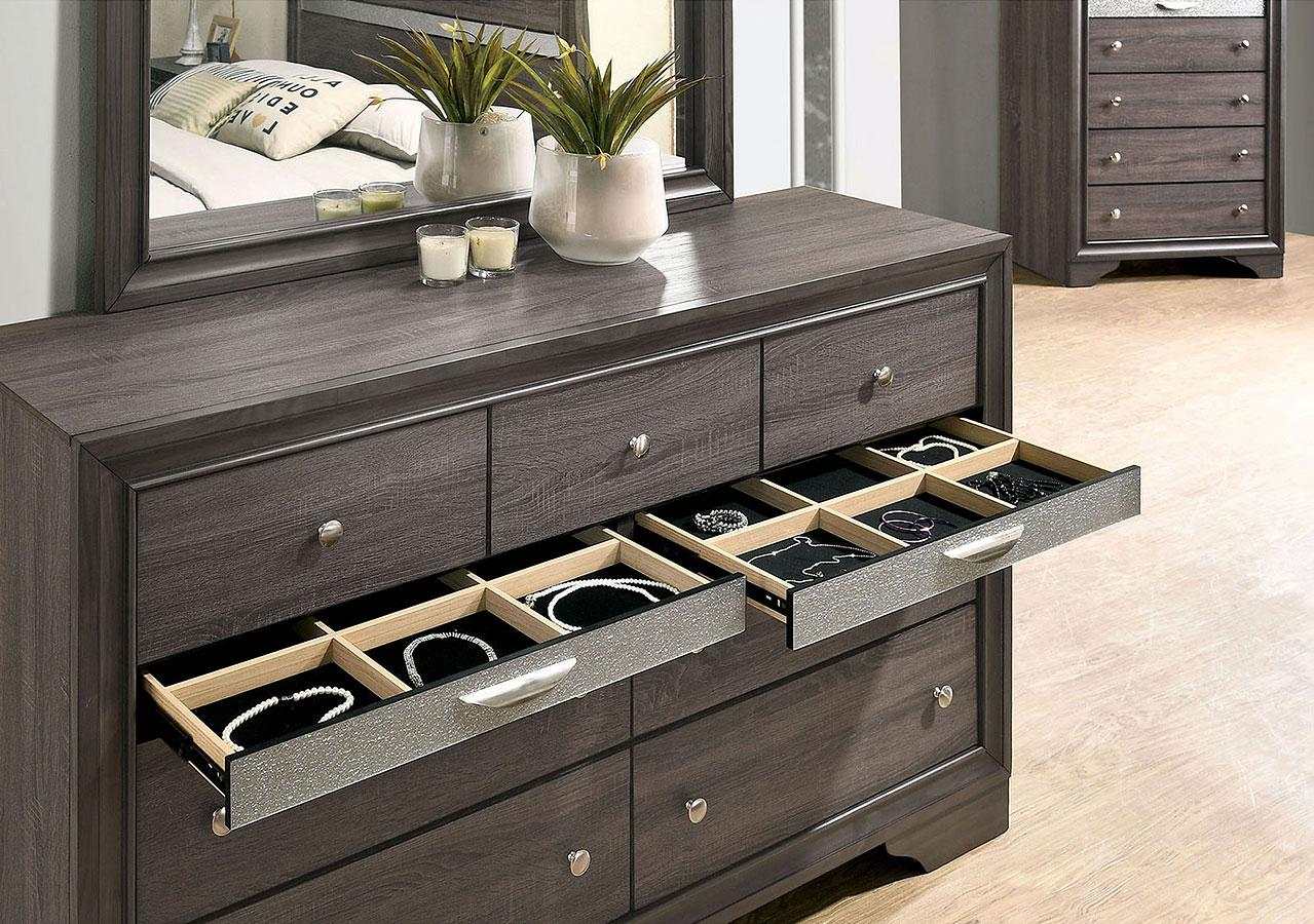 Chrissy Gray 5pc Queen Bedroom Set (1 Nightstand) - Image 4