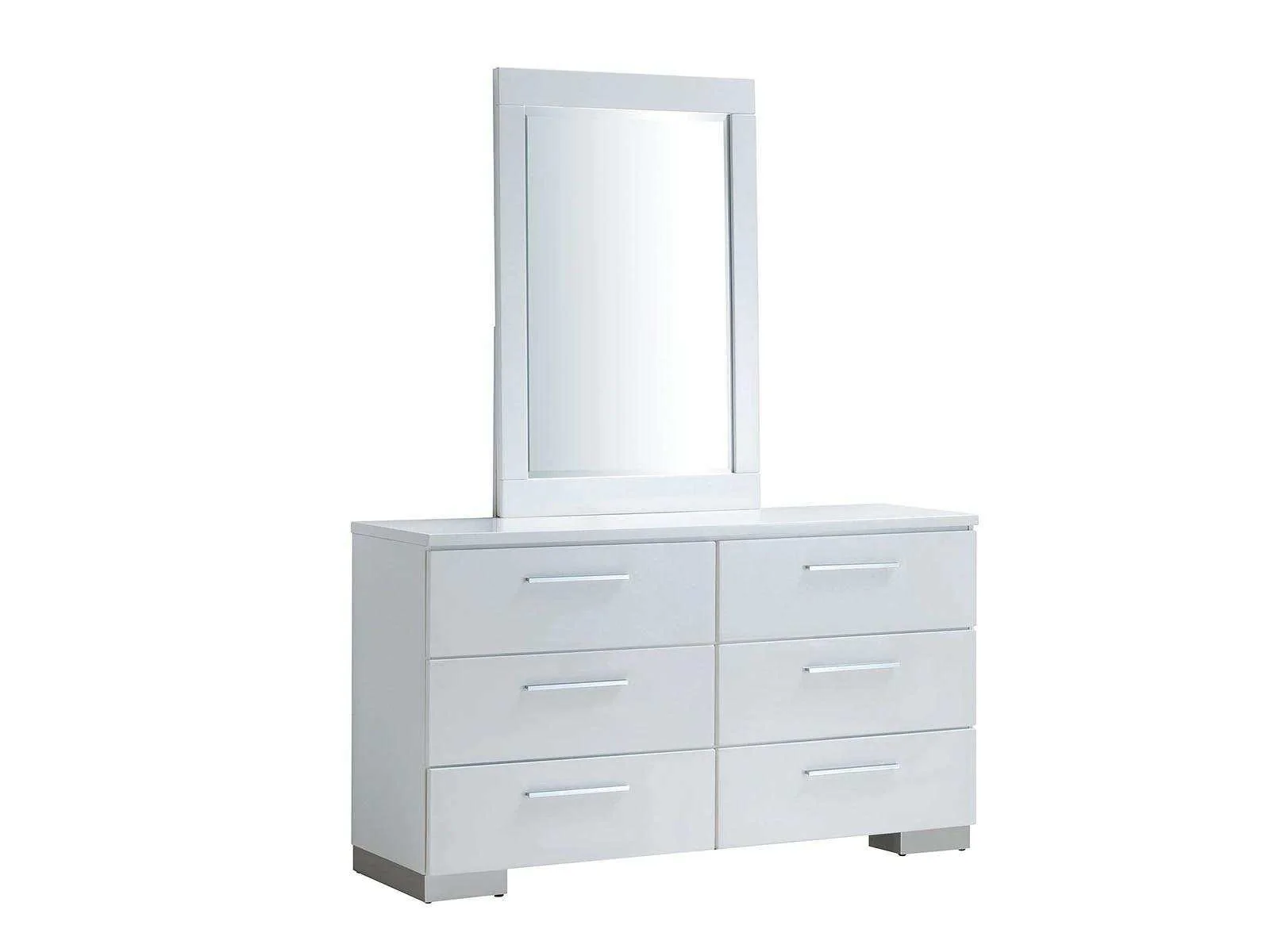 Christie White High Gloss Lacquer Queen Bedroom Set / 4pc - Image 8