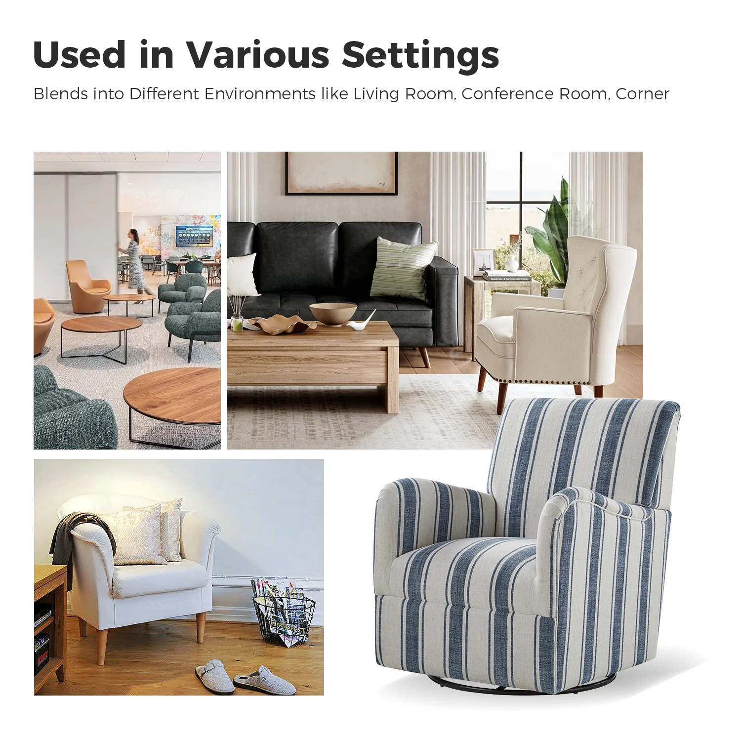 Alice Swivel Armchair in Navy - Image 6