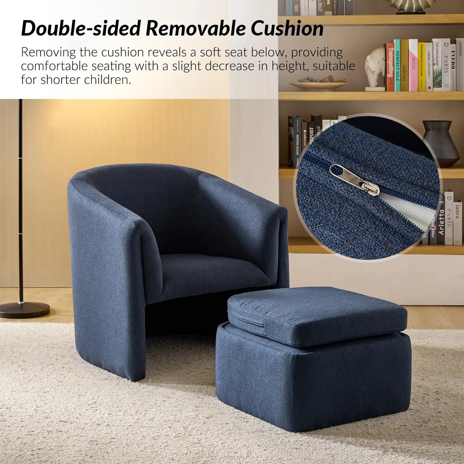 Arturo Armchair in Navy - Image 5