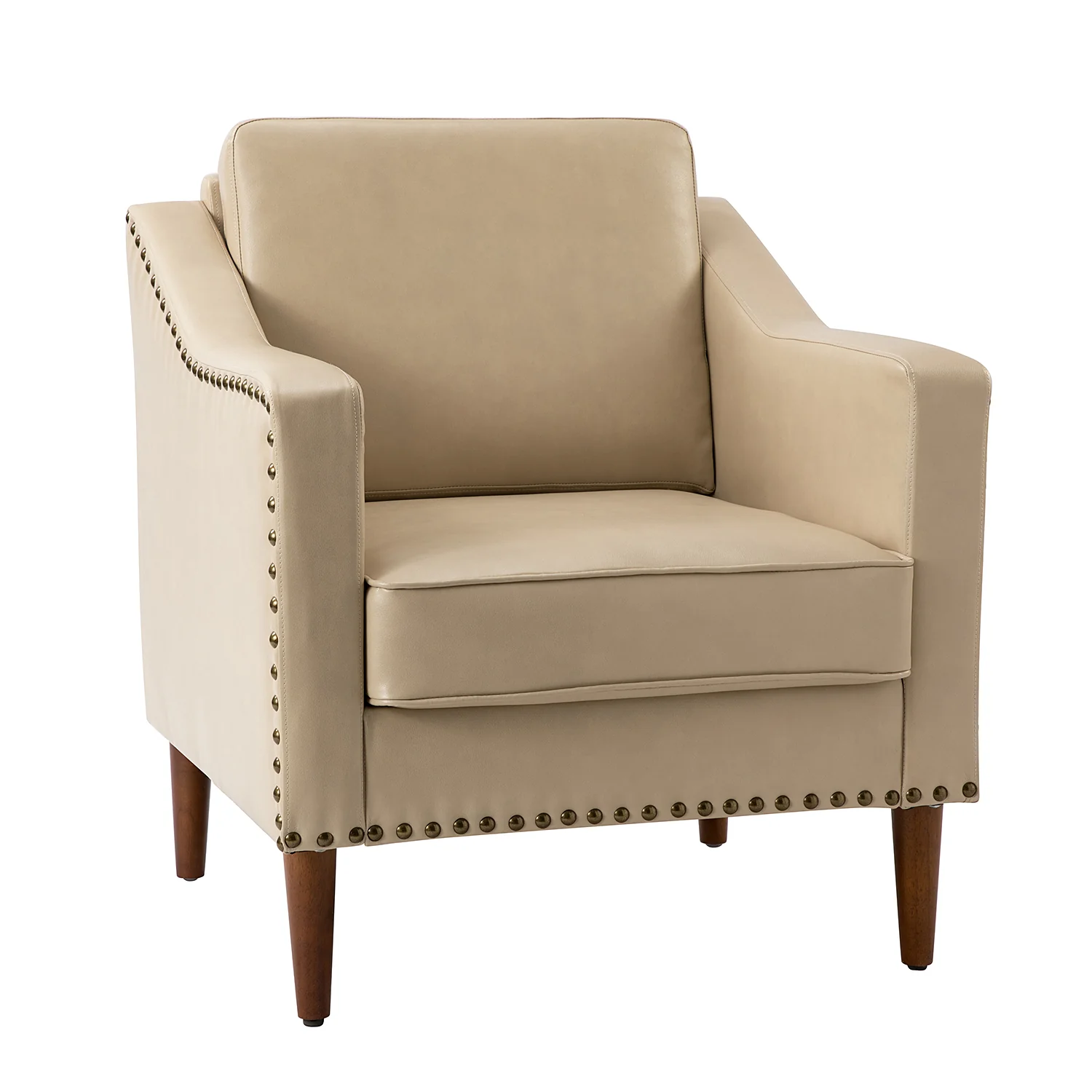 Bonita Vegan Leather Armchair in Beige - Image 2