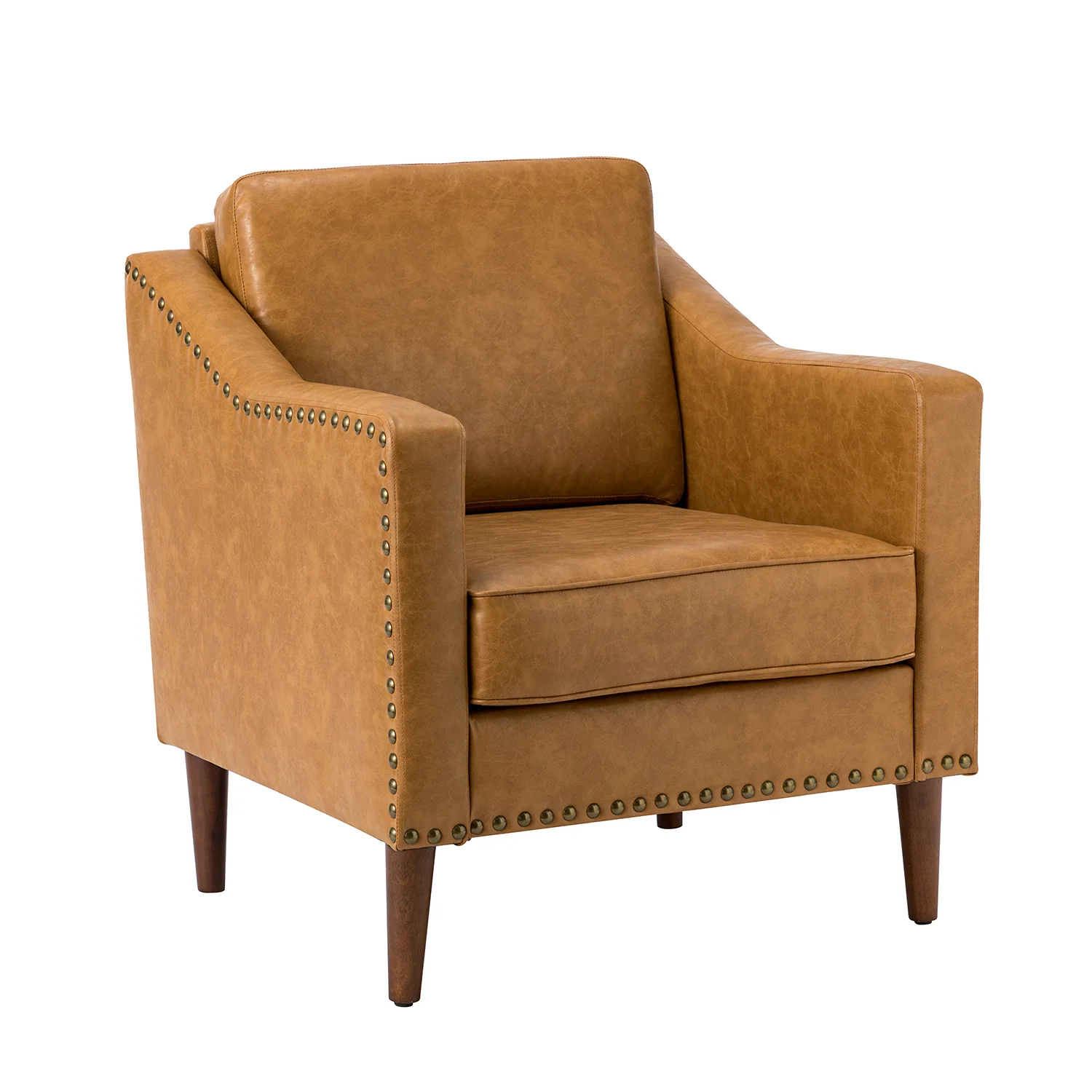 Bonita Vegan Leather Armchair in Camel - Image 2