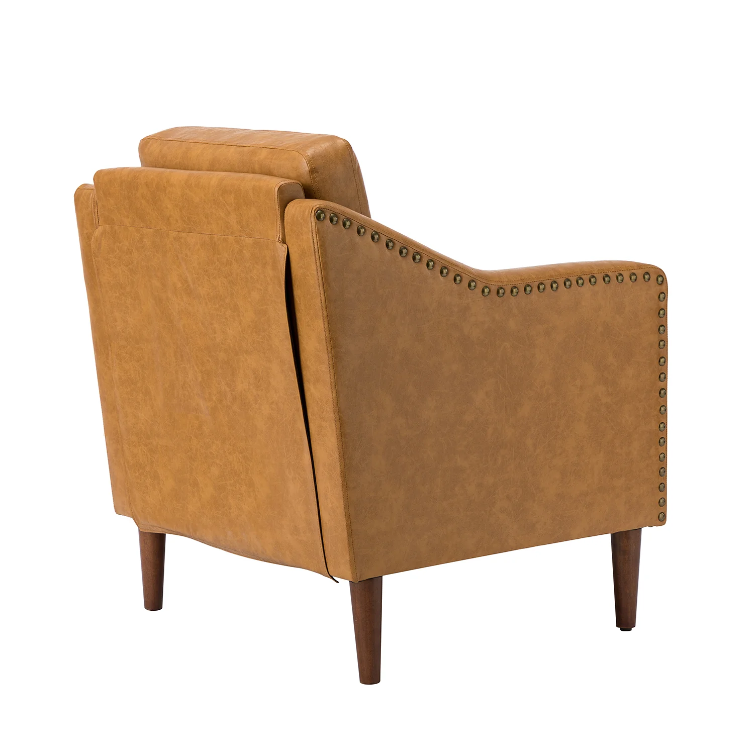 Bonita Vegan Leather Armchair in Camel - Image 3