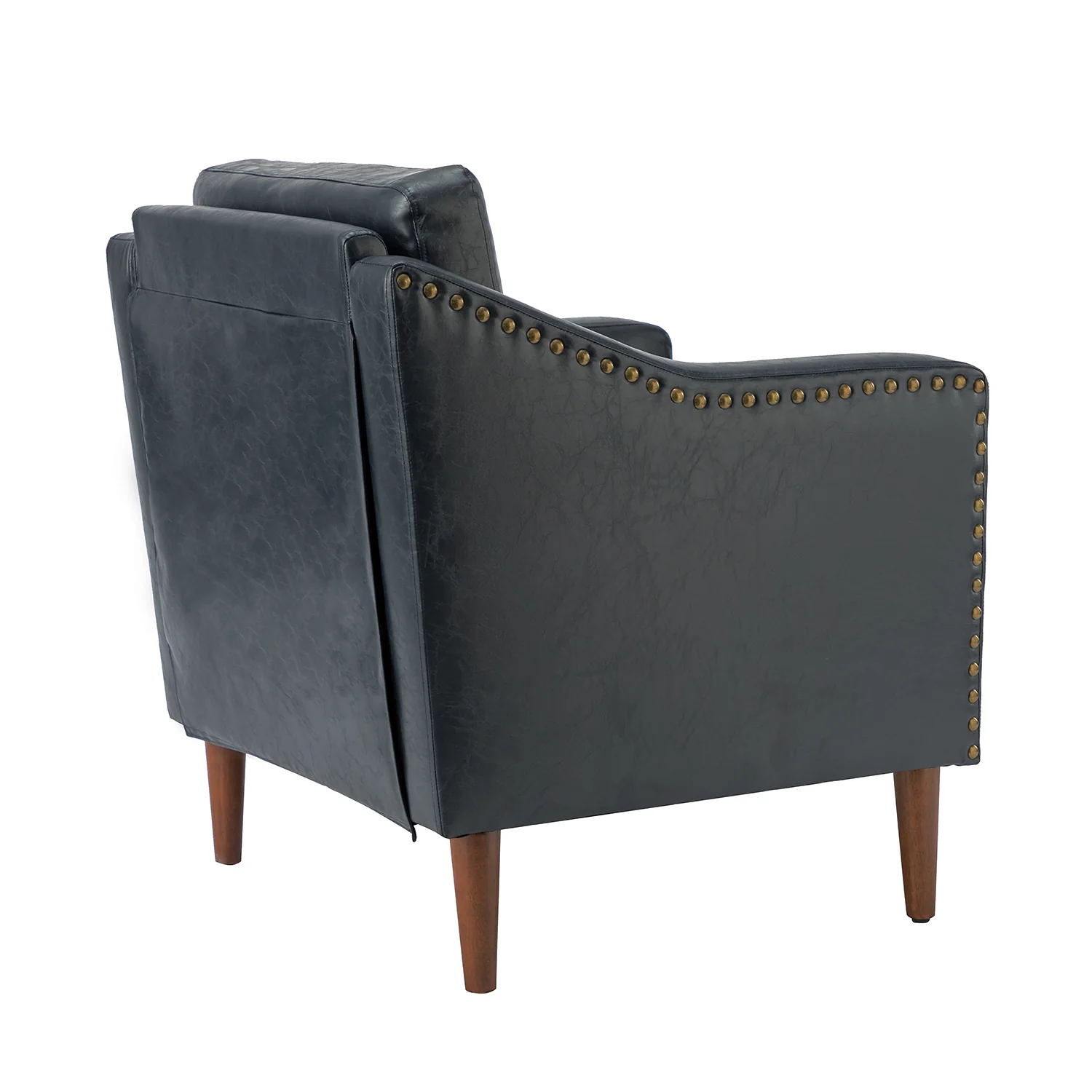 Bonita Vegan Leather Armchair in Navy - Image 3
