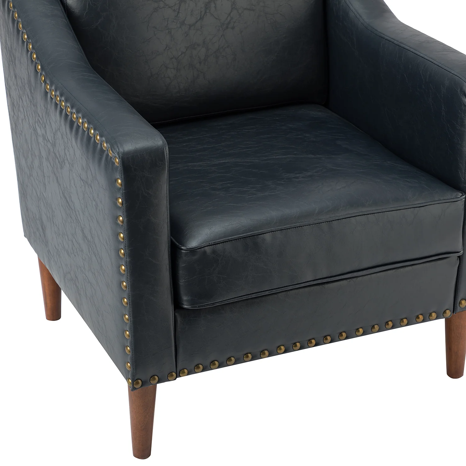 Bonita Vegan Leather Armchair in Navy - Image 6