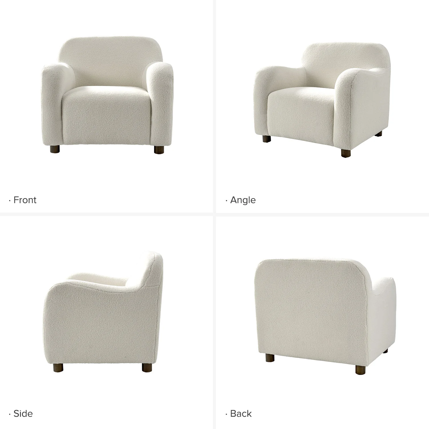 Bernie Boucle Upholstered Armchair in Ivory - Image 6