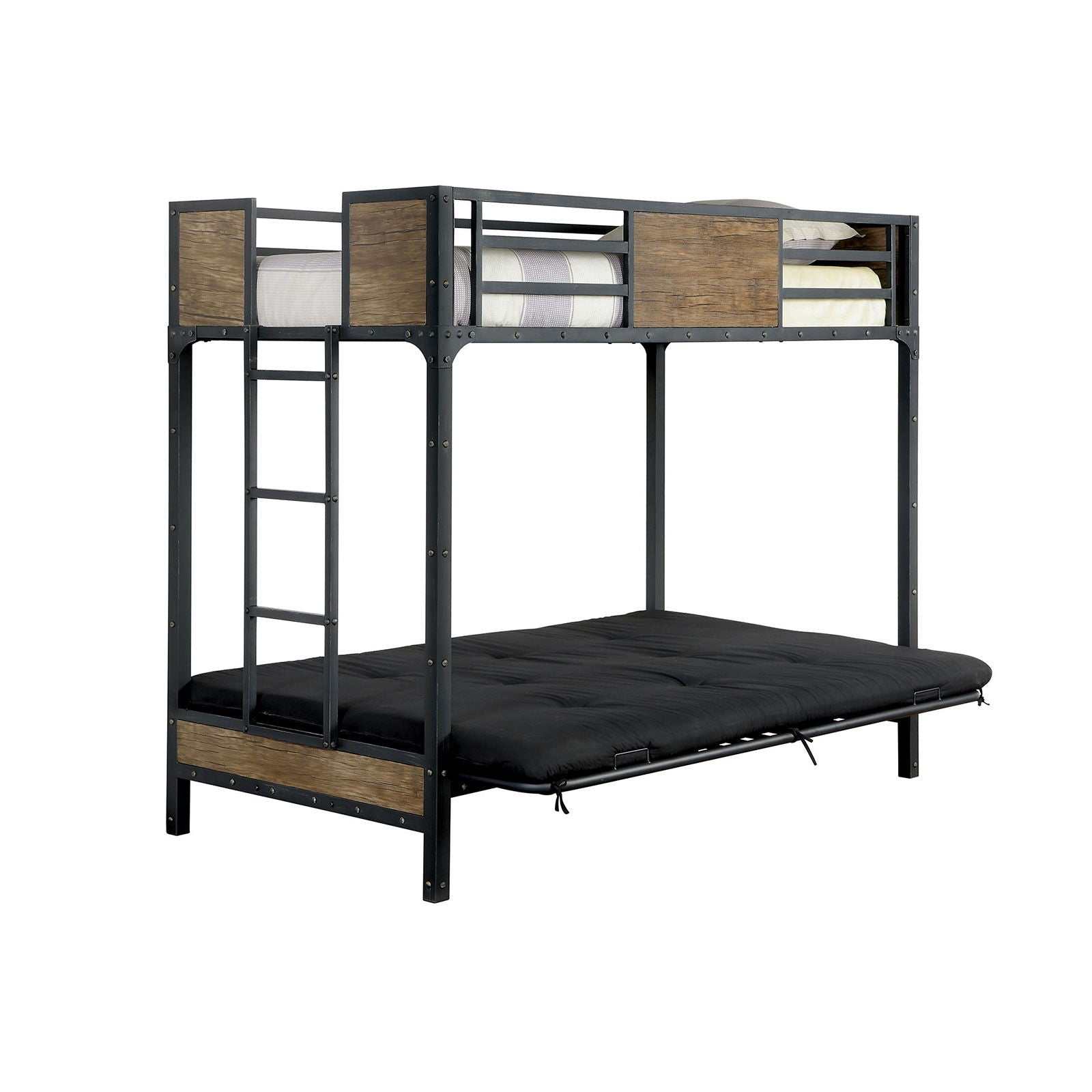 Clapton Black Twin Bed w/ Futon Base - Image 2