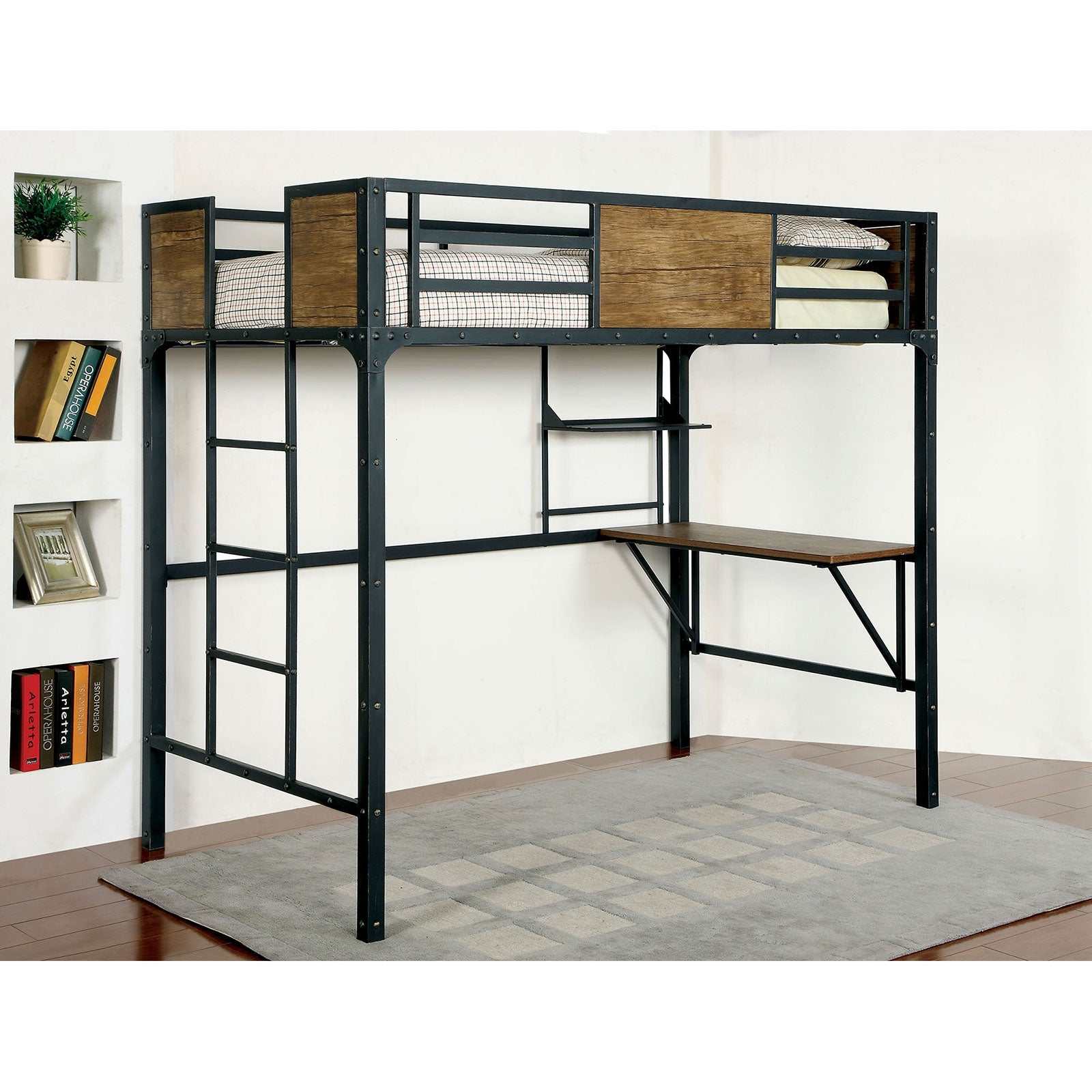 Clapton Black Twin Bed w/ Workstation - Image 3