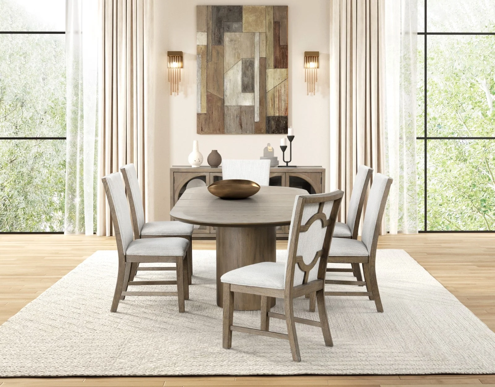 Clements Oak 9 Pc. Dining Room Set - Image 2