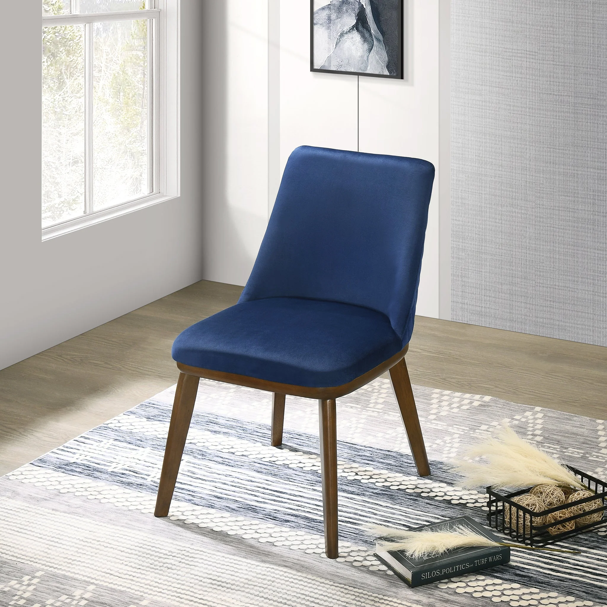 Clove Navy Blue Velvet Dining Chair (Set Of 2) - Image 3