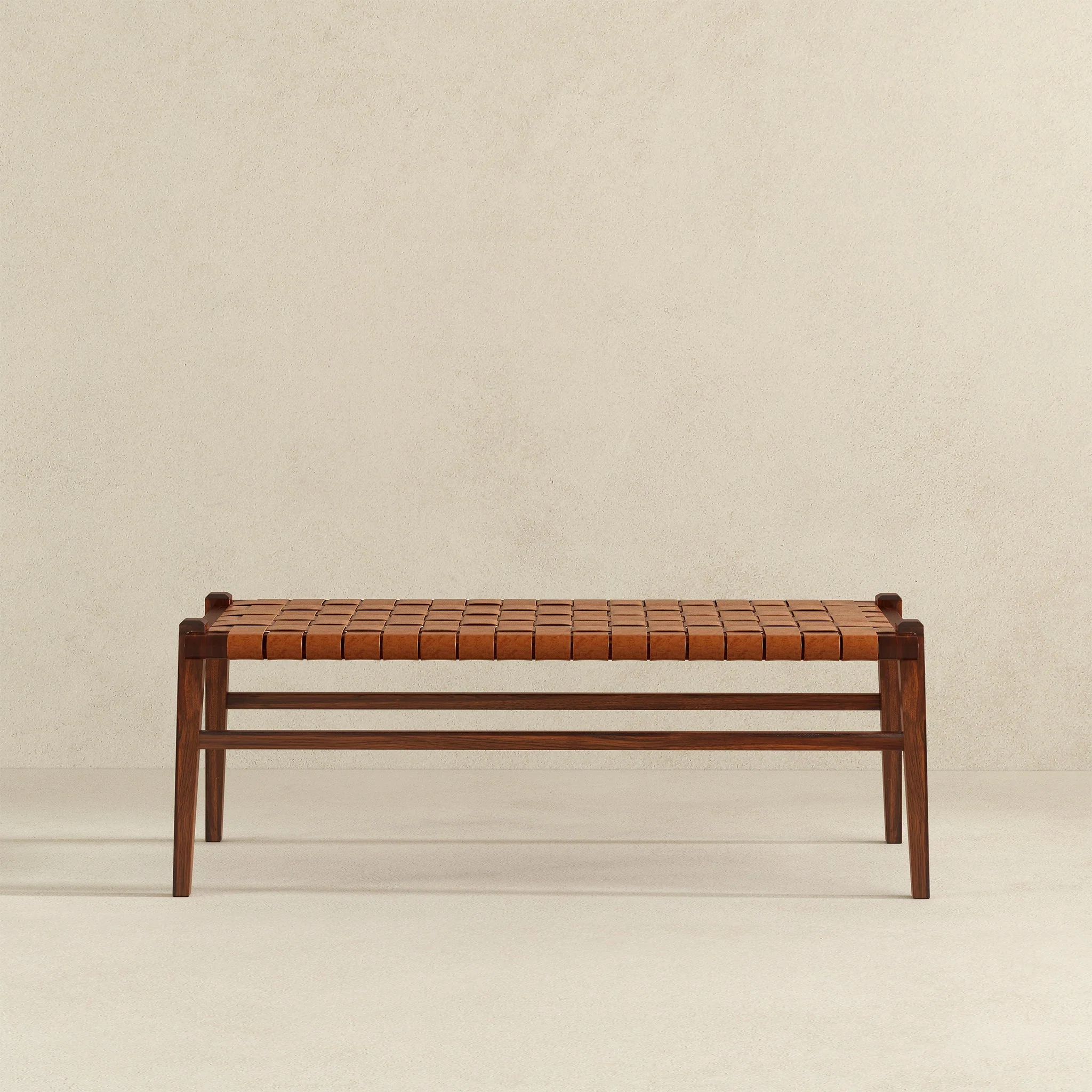 Cody Tan Leather Bench - Image 5
