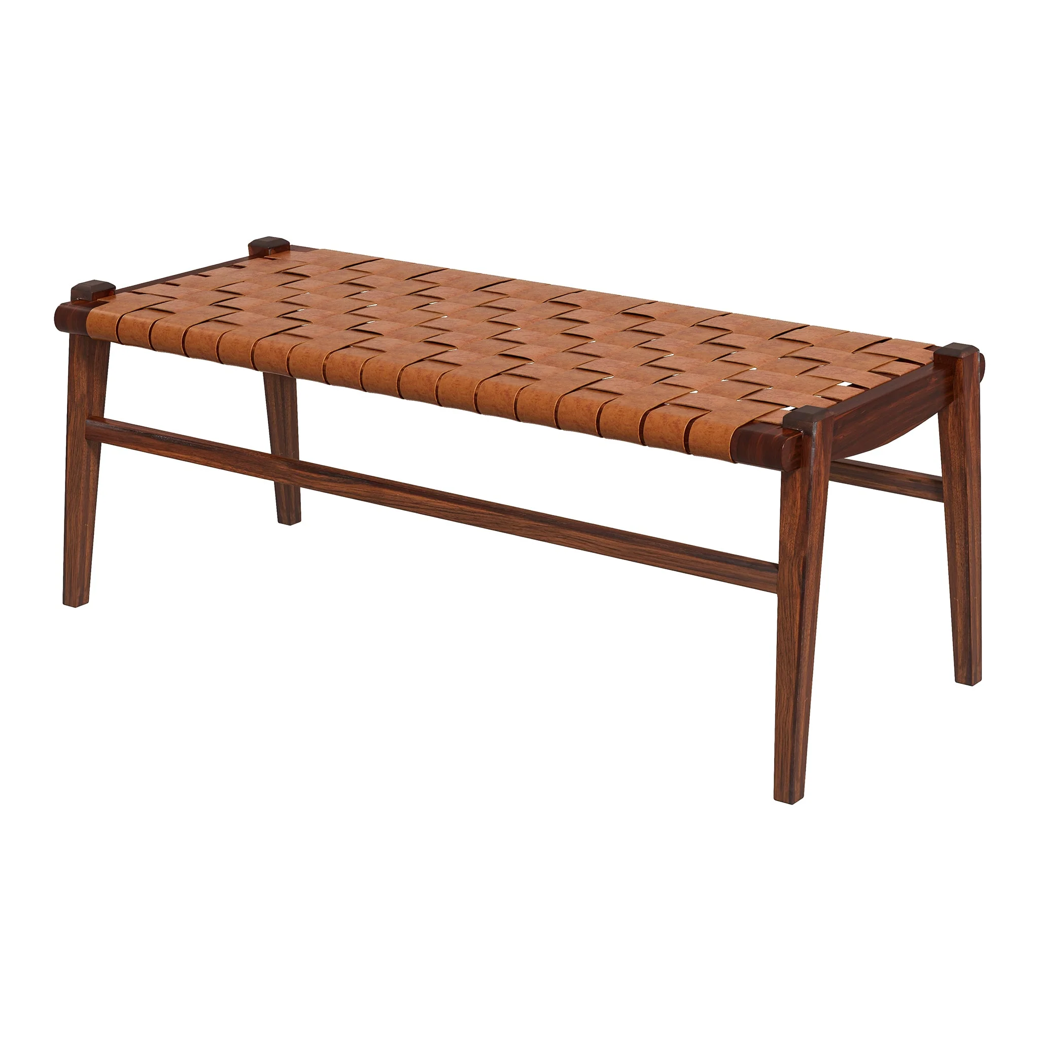 Cody Tan Leather Bench - Image 6