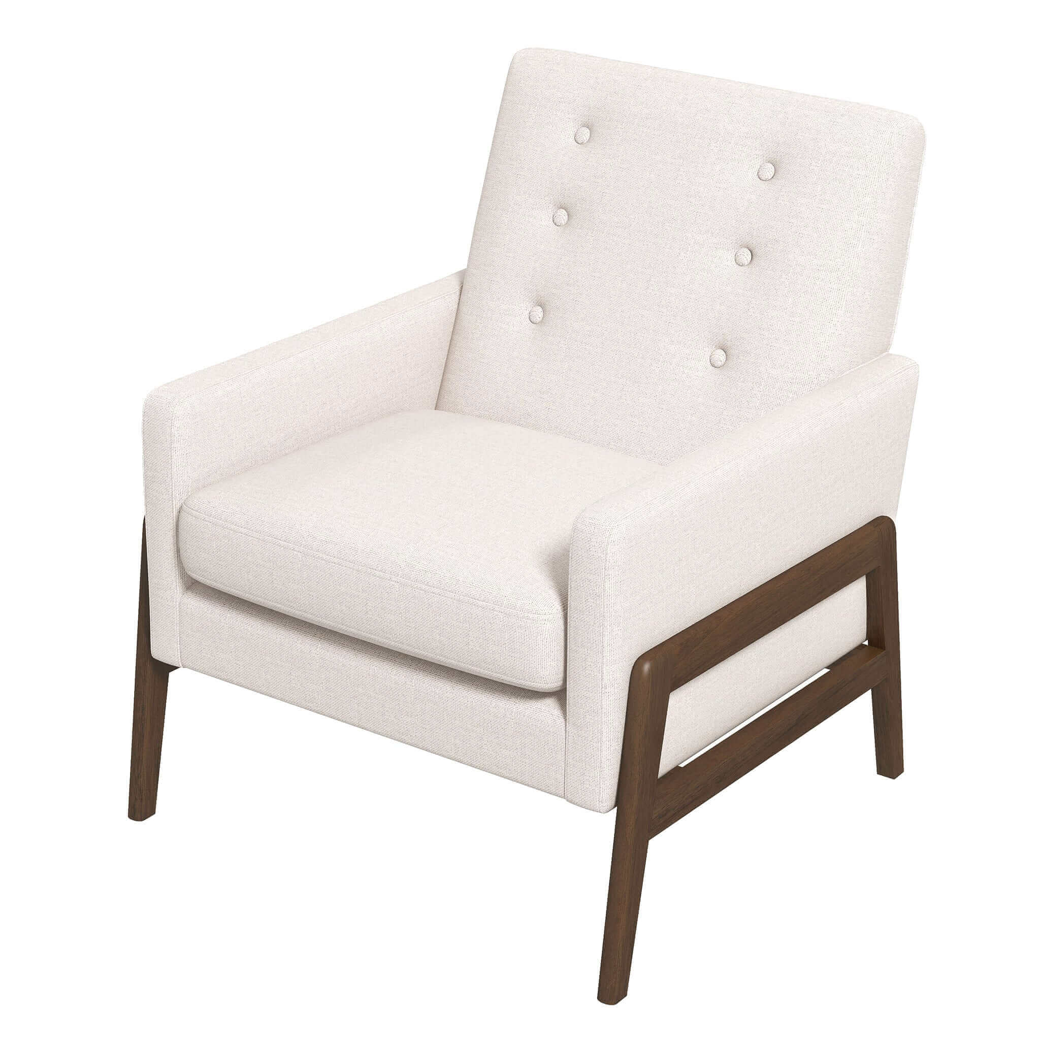 Cole Solid Wood Beige Velvet Lounge Chair - Image 7