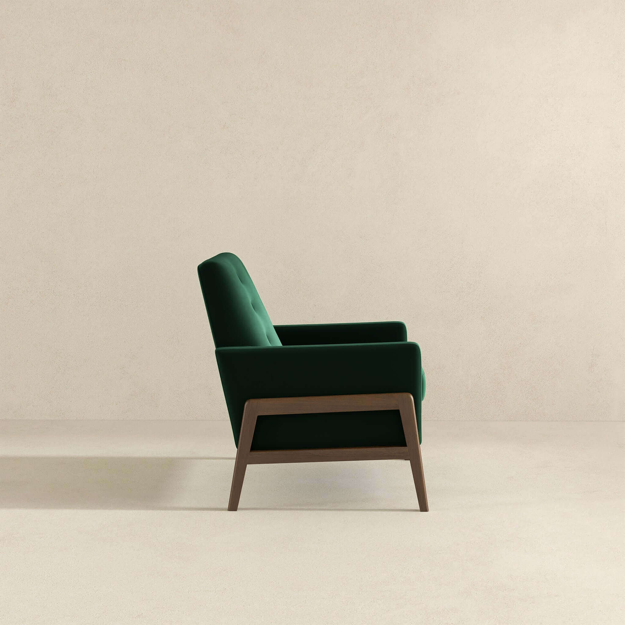 Cole Solid Wood Green Velvet Lounge Chair - Image 6