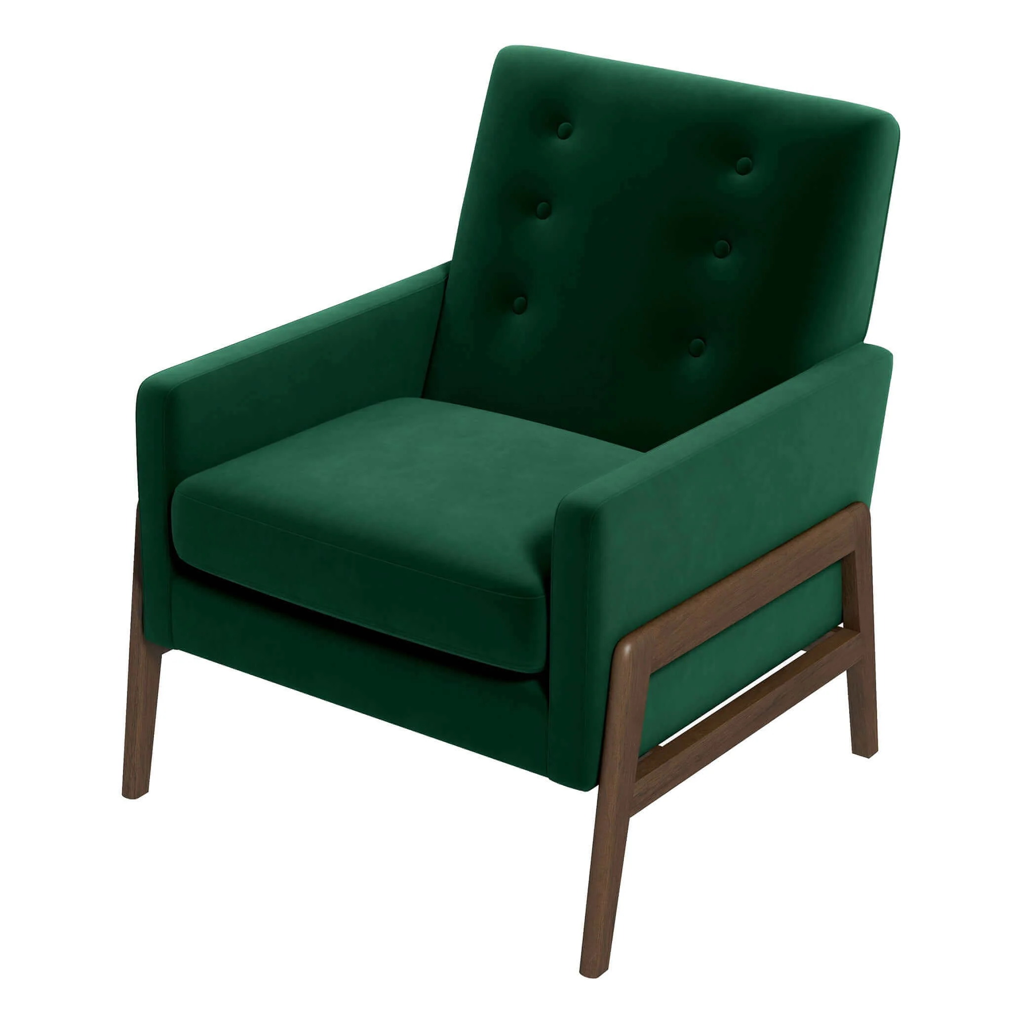 Cole Solid Wood Green Velvet Lounge Chair - Image 8