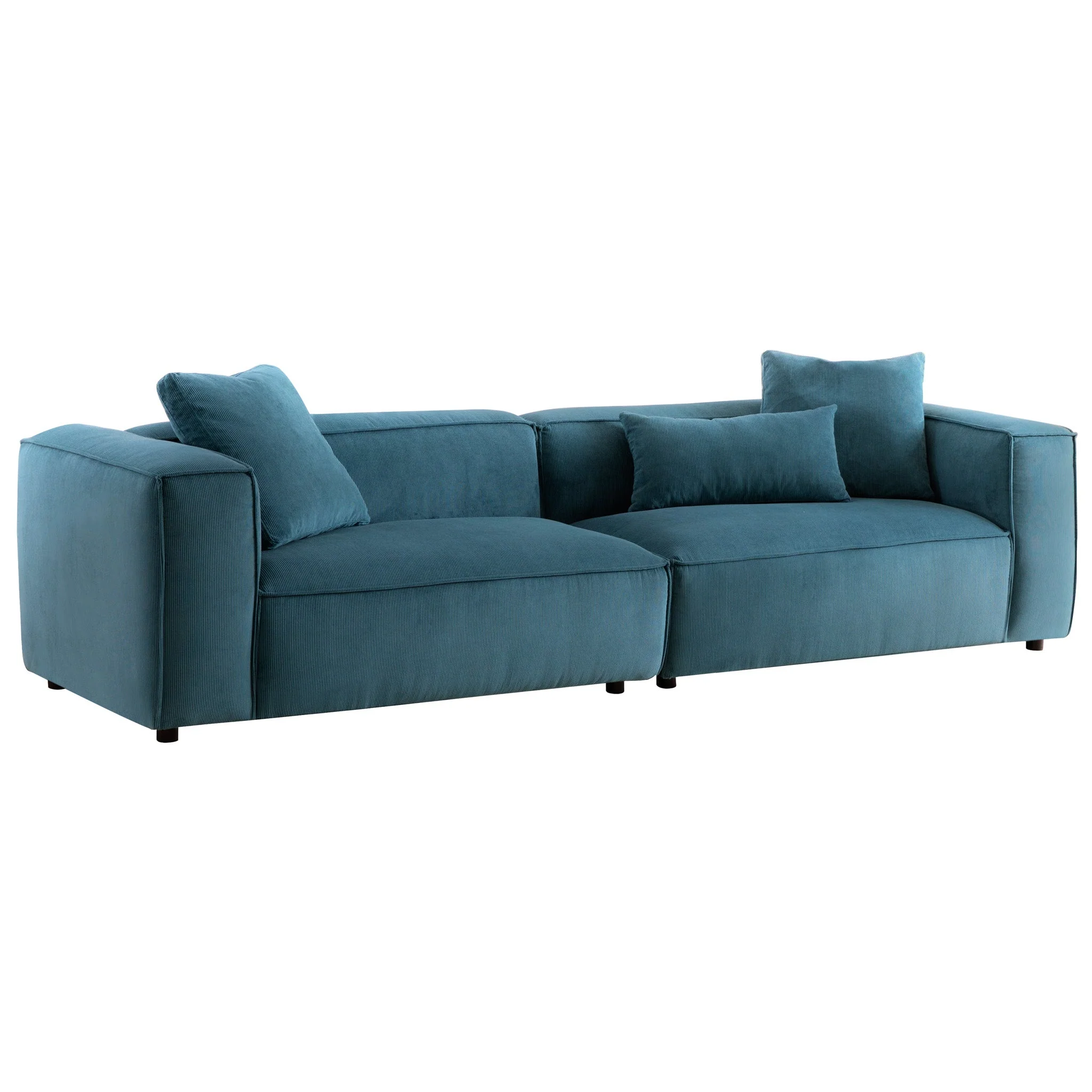 Conner Blue Corduroy Sofa 110" - Image 4