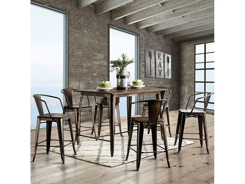 Cooper Dark Bronze/Dark Oak Counter Height Table