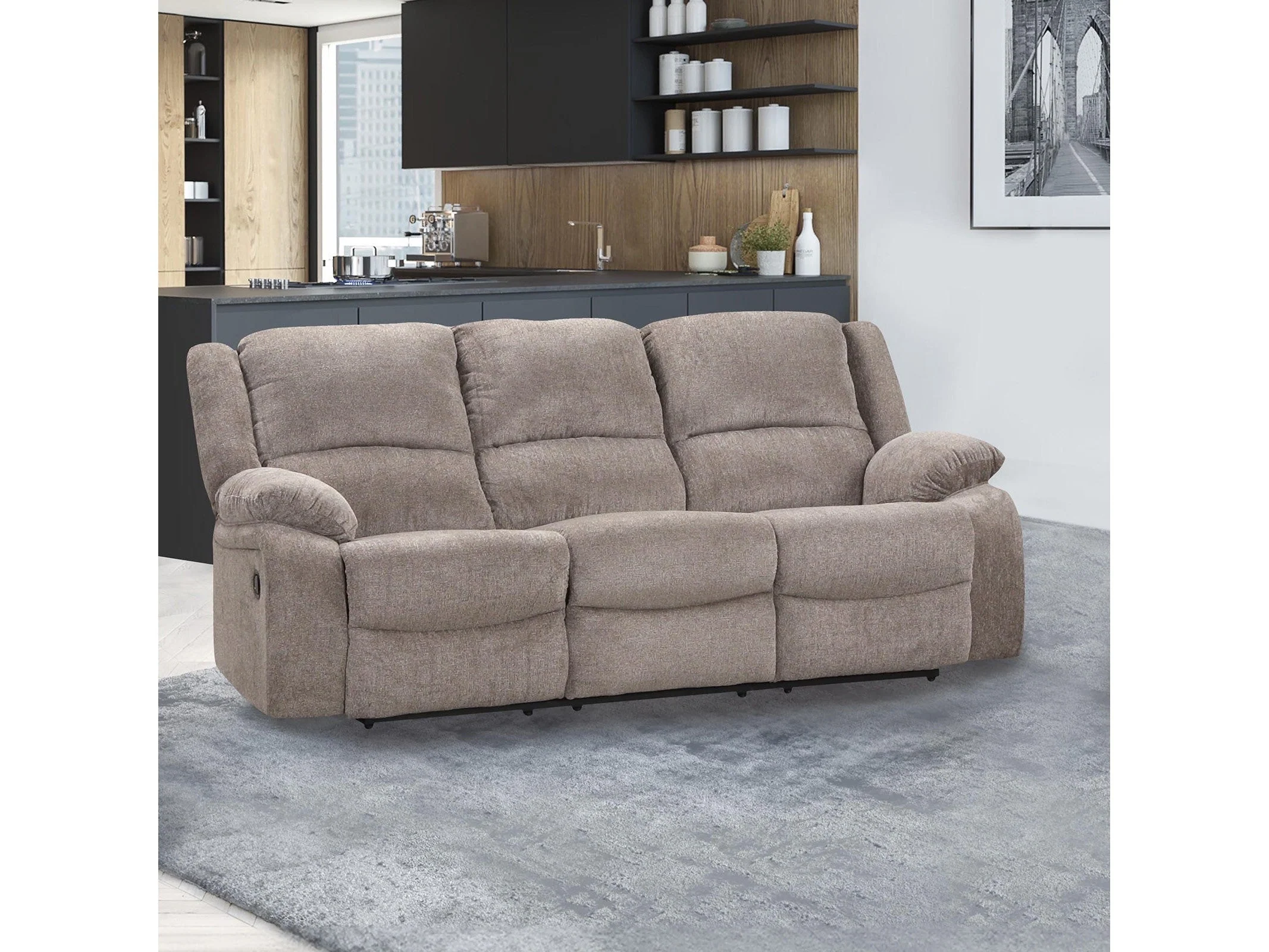 Cosimo Mocha Reclining Sofa