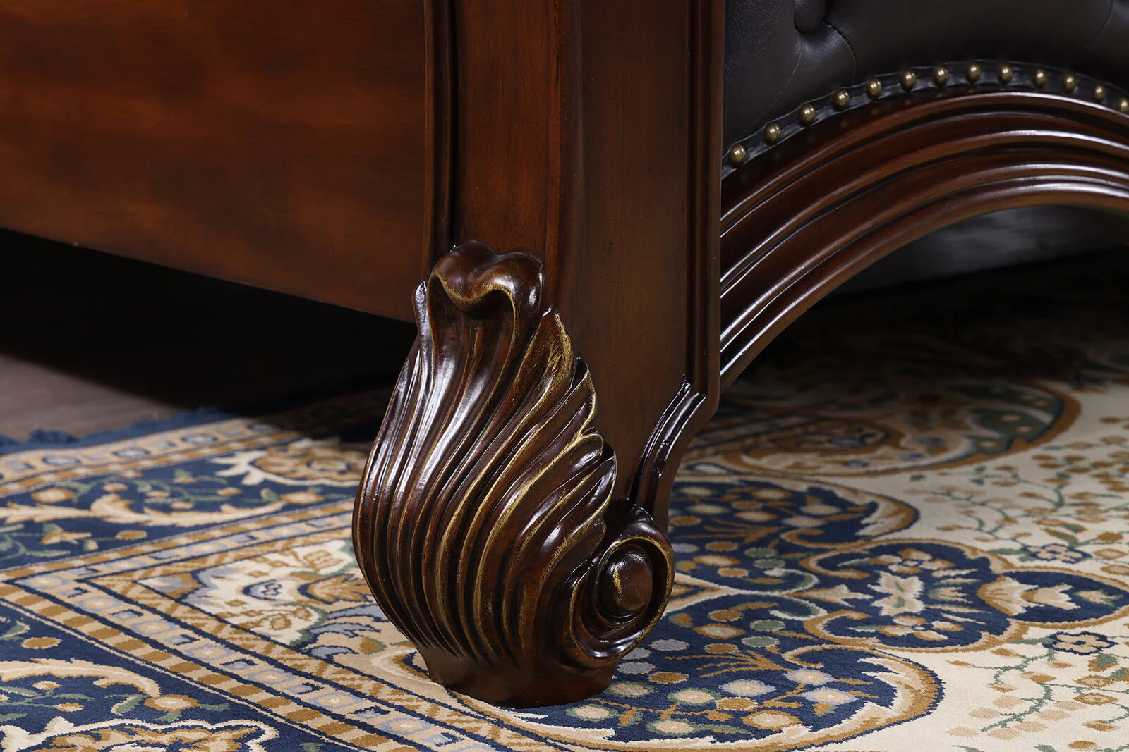 Cremona Dark Cherry E.King Bed Leatherette - Image 4