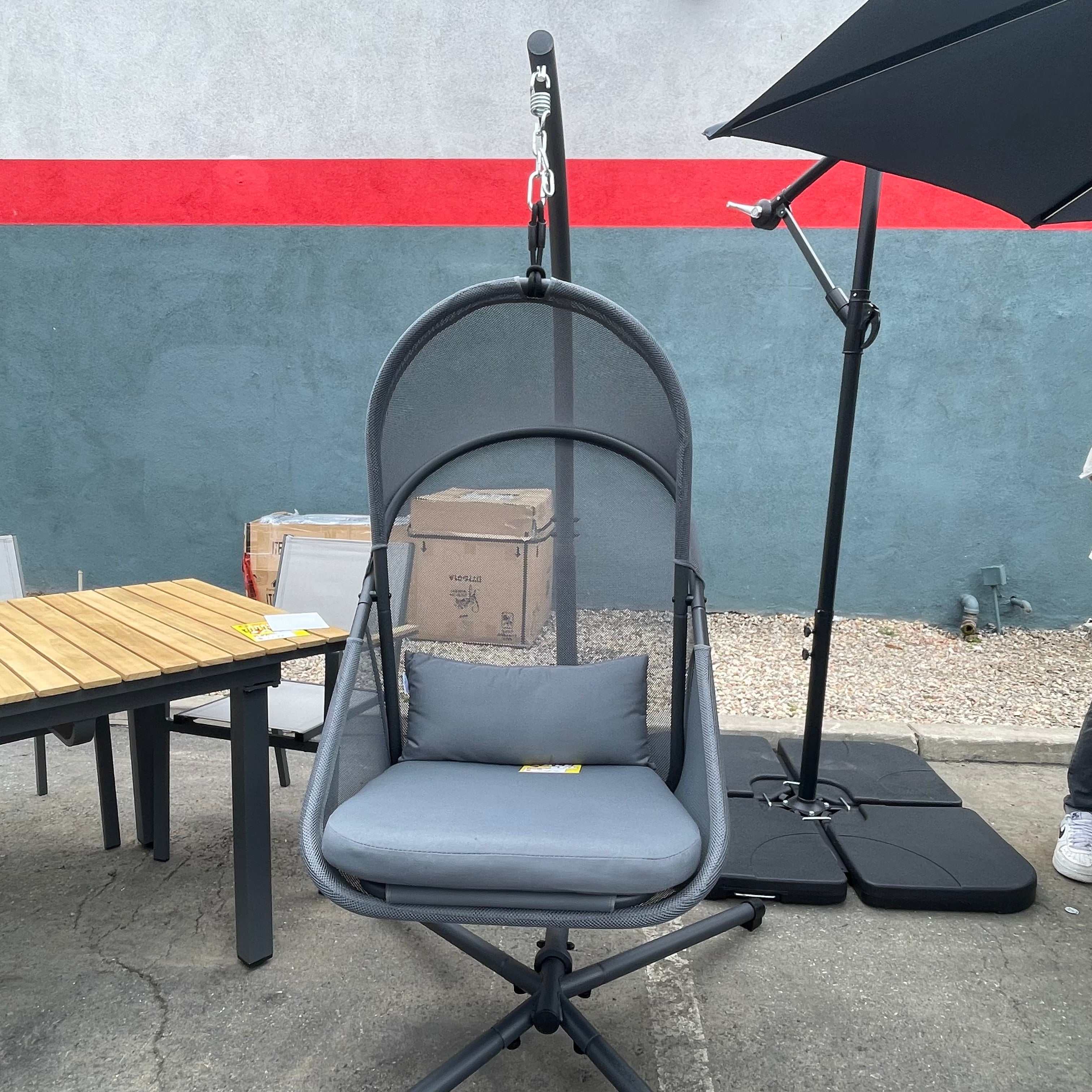 Crush Dark Gray Swing Chair - Image 2