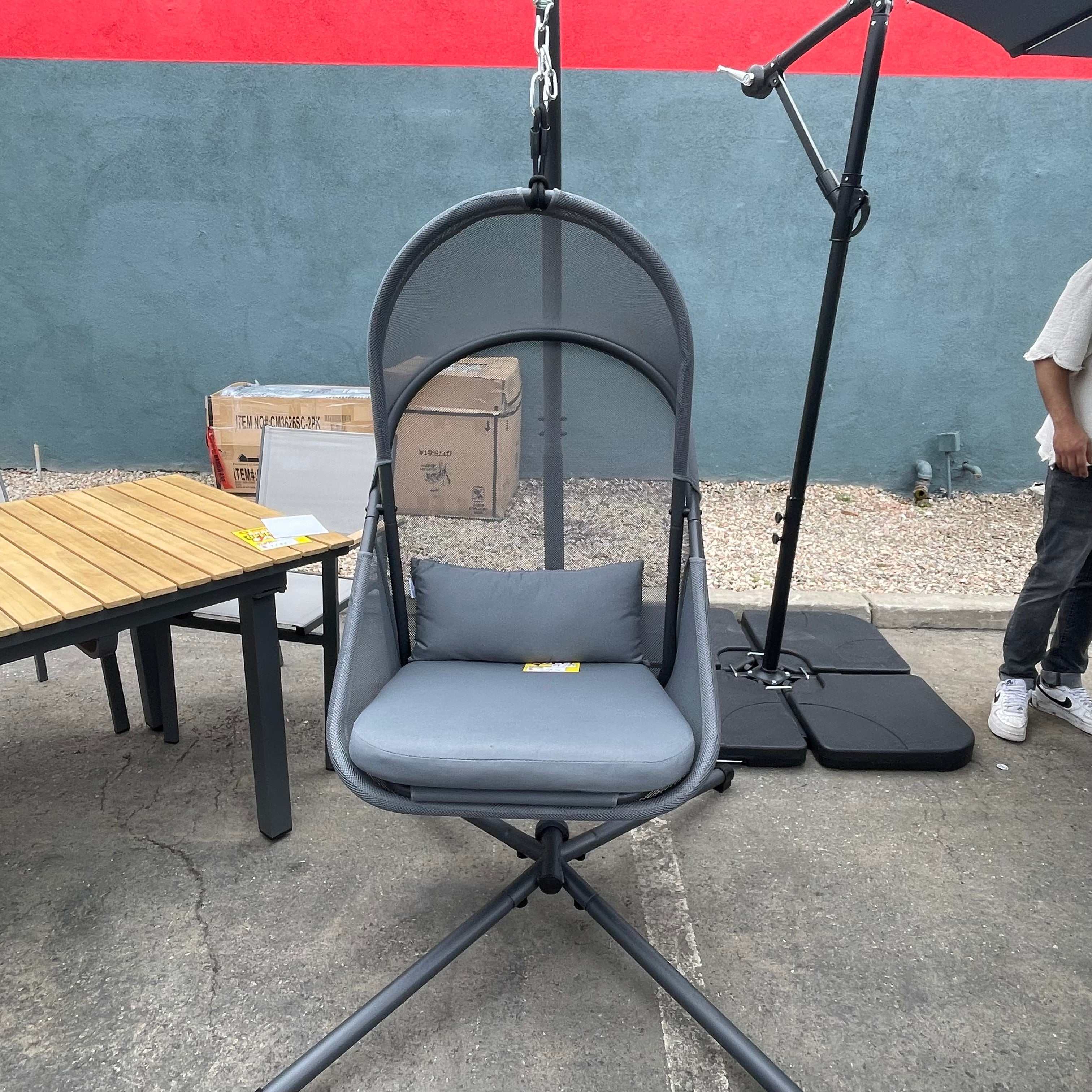 Crush Dark Gray Swing Chair - Image 4