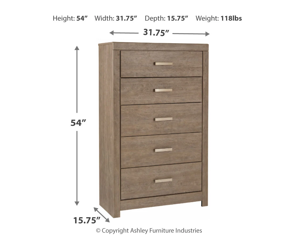 Culverbach Five Drawer Chest - Image 5