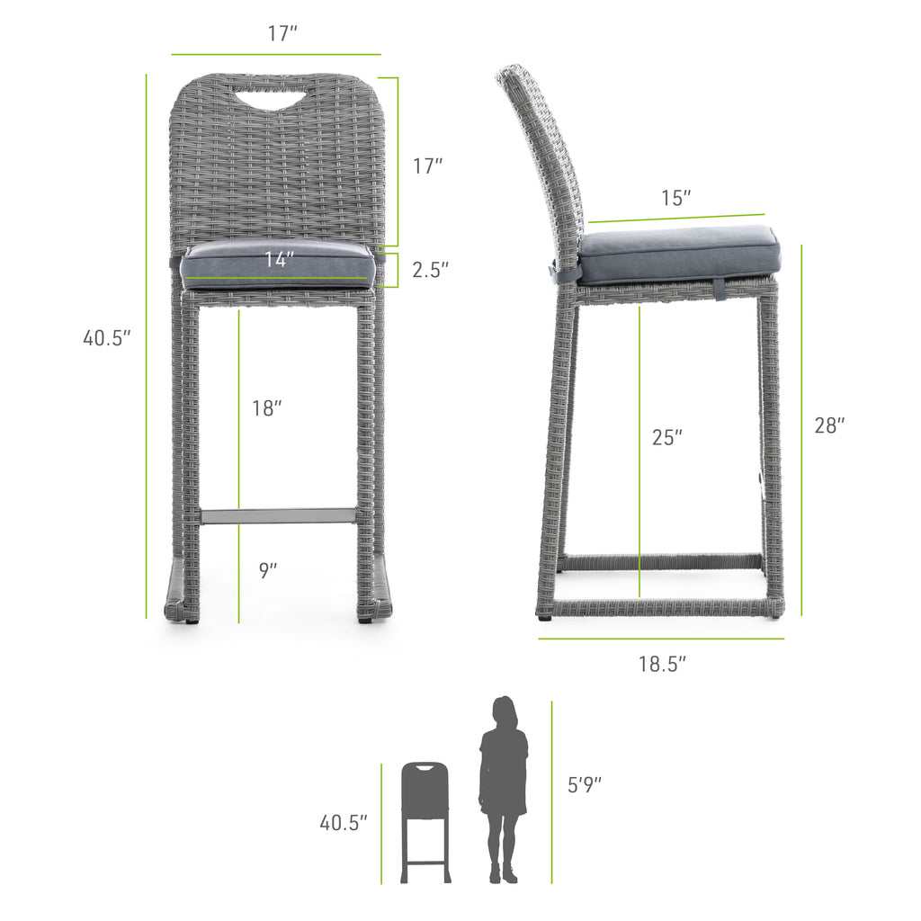 Cyprus Gray Outdoor Bar Chair (Set of 6) - Image 3