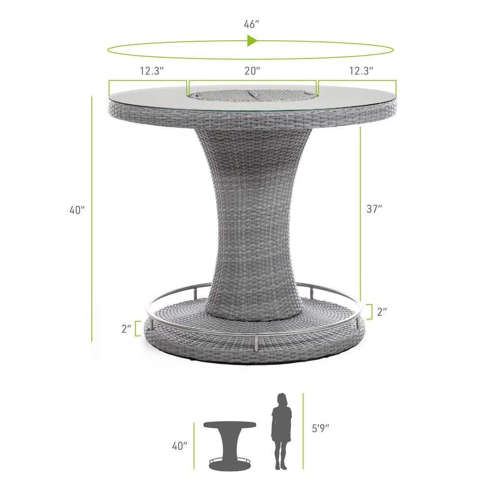 Cyprus Gray Outdoor Bar Table - Image 4