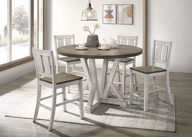 Dakota Antique White/Ash Brown Counter Height Table, A. White/Ash Brown - Image 2