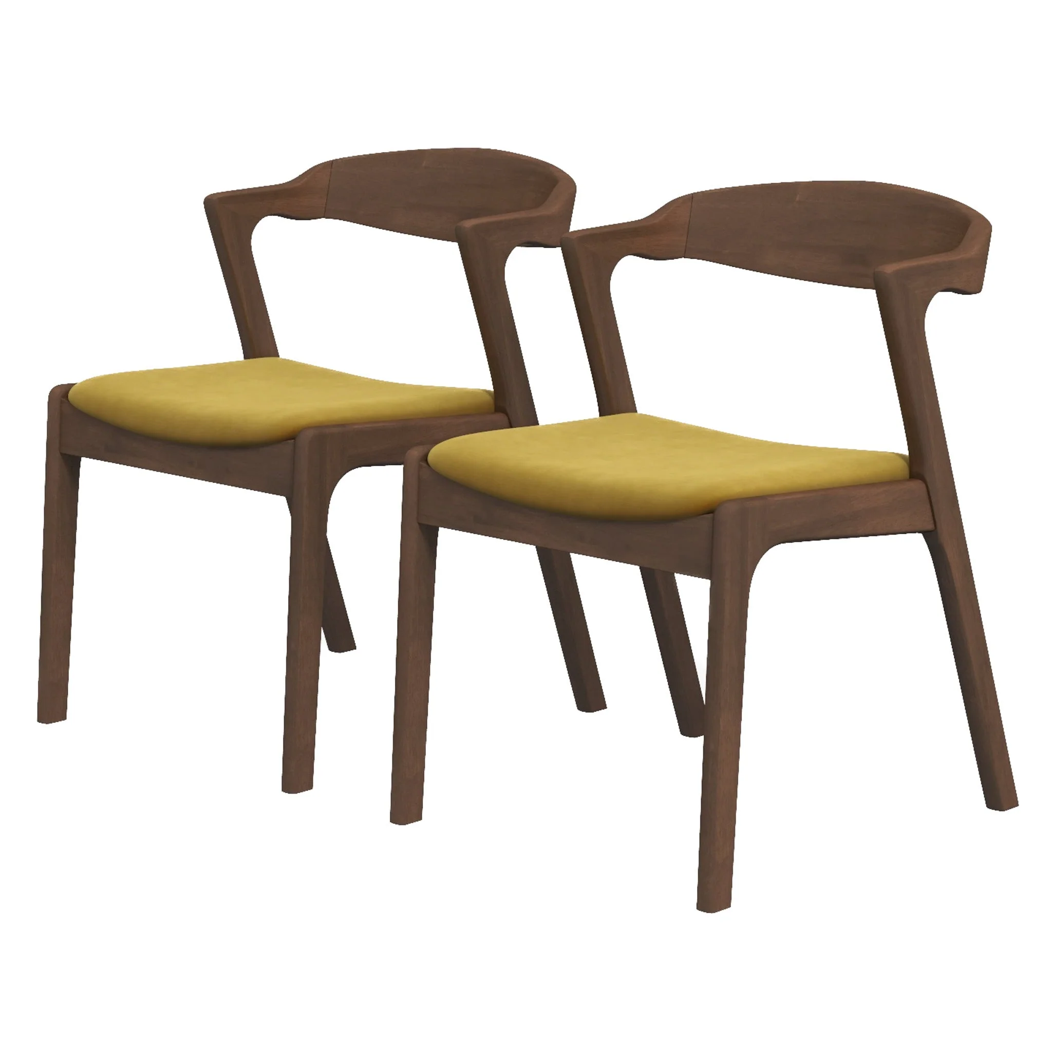Dakota Dark Yellow Velvet Dining Chair (Set Of 2) - Image 8