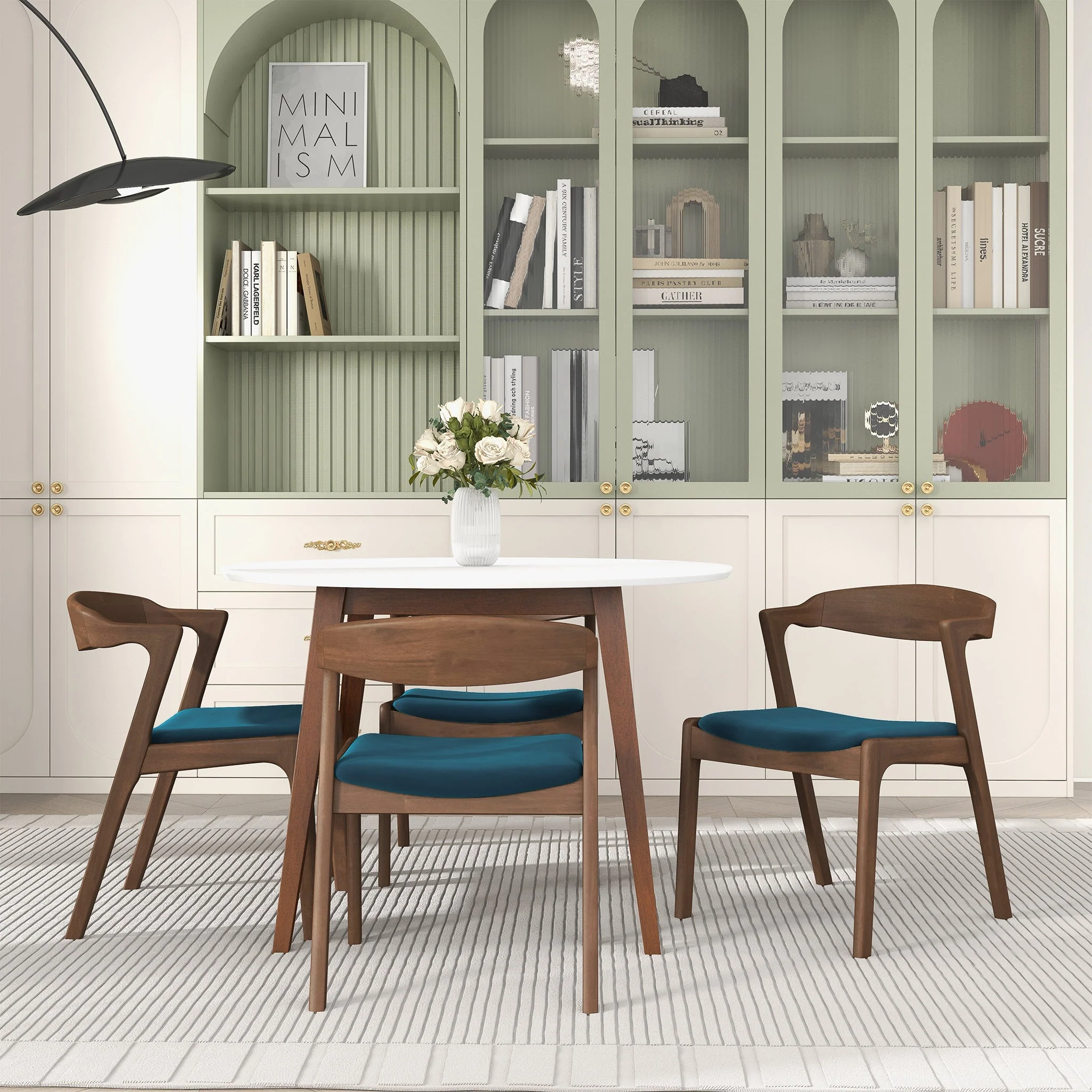 Dakota  Solid Wood Blue Velvet Dining Chair (Set Of 2) - Image 2