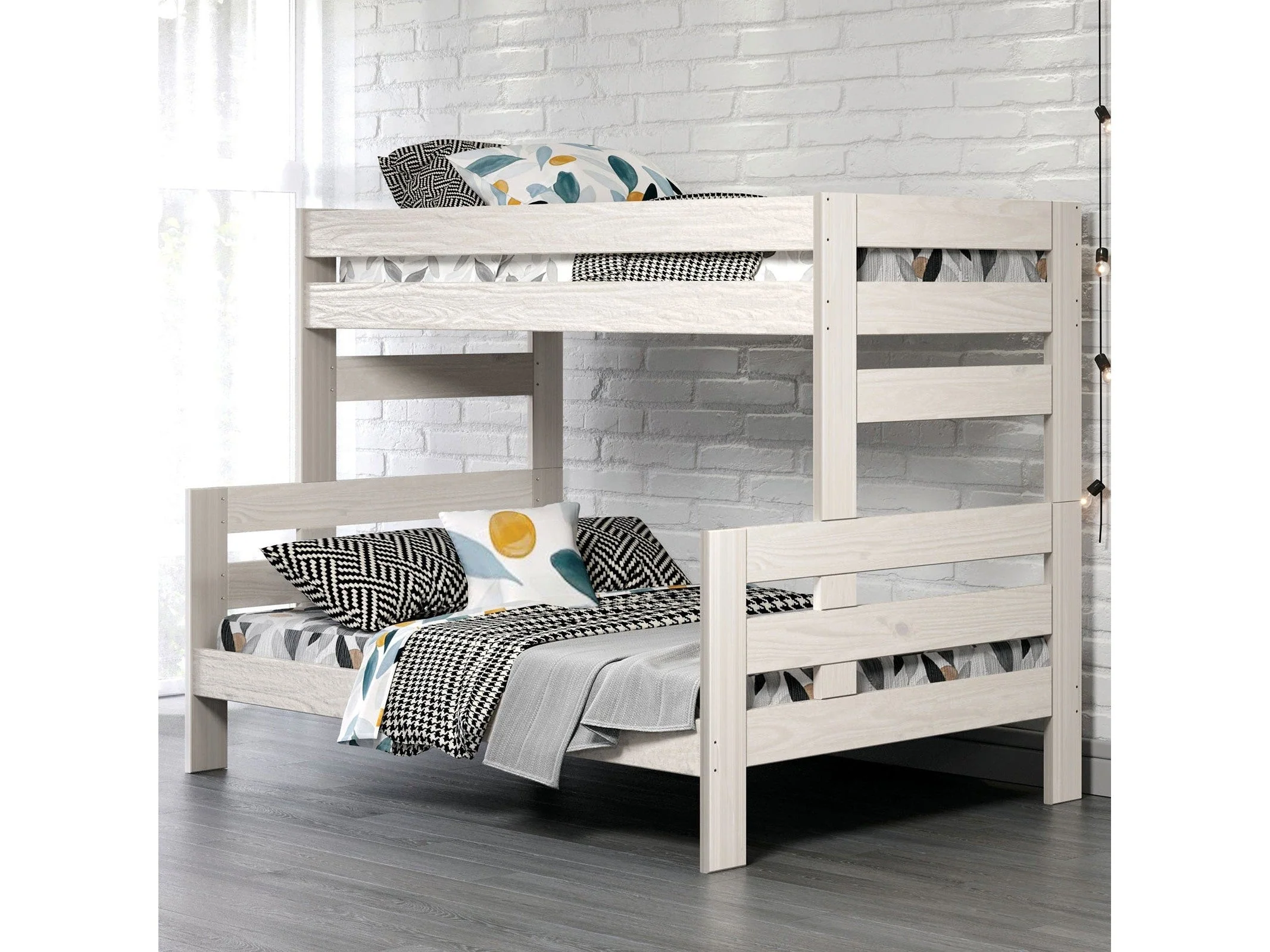 Damaris White Twin/Full Bunk Bed