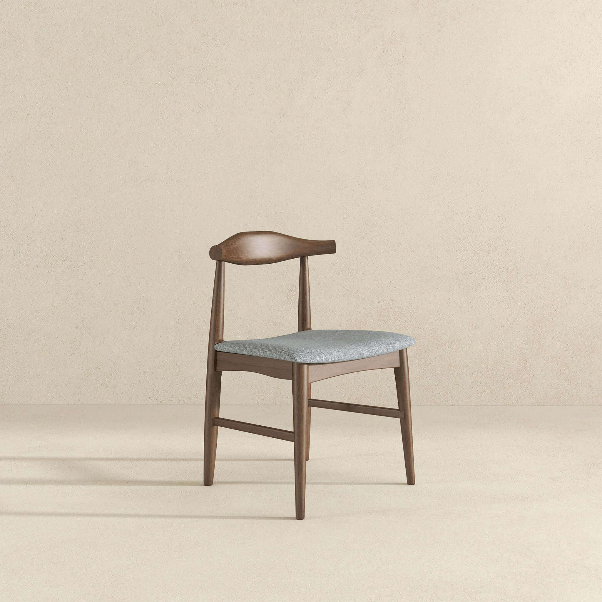 Damian Mid-Century Solid Wood Grey Dining Chair - Image 5