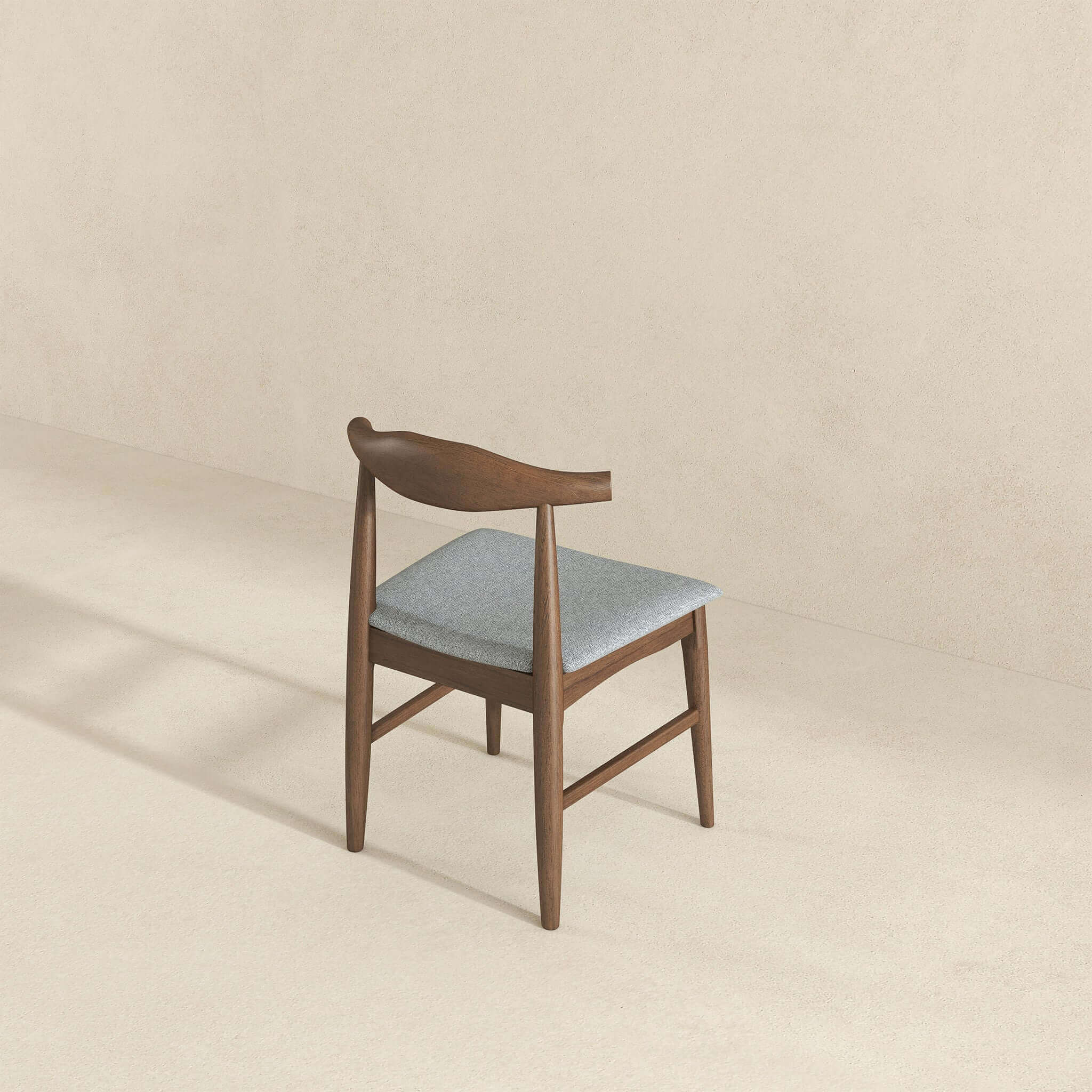Damian Mid-Century Solid Wood Grey Dining Chair - Image 6