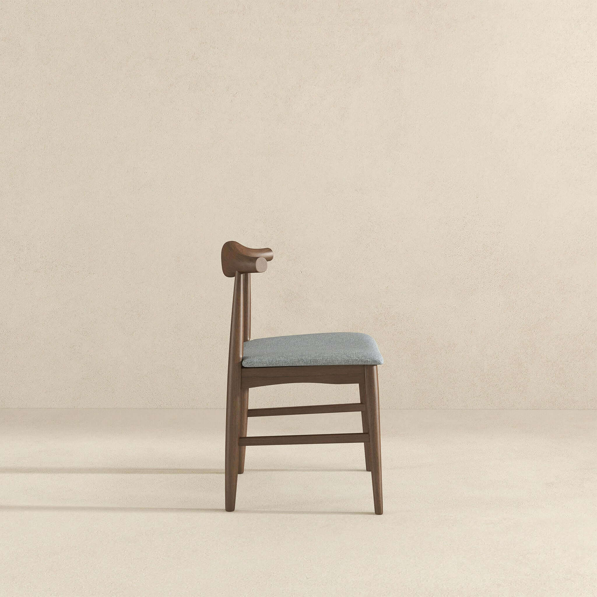 Damian Mid-Century Solid Wood Grey Dining Chair - Image 7