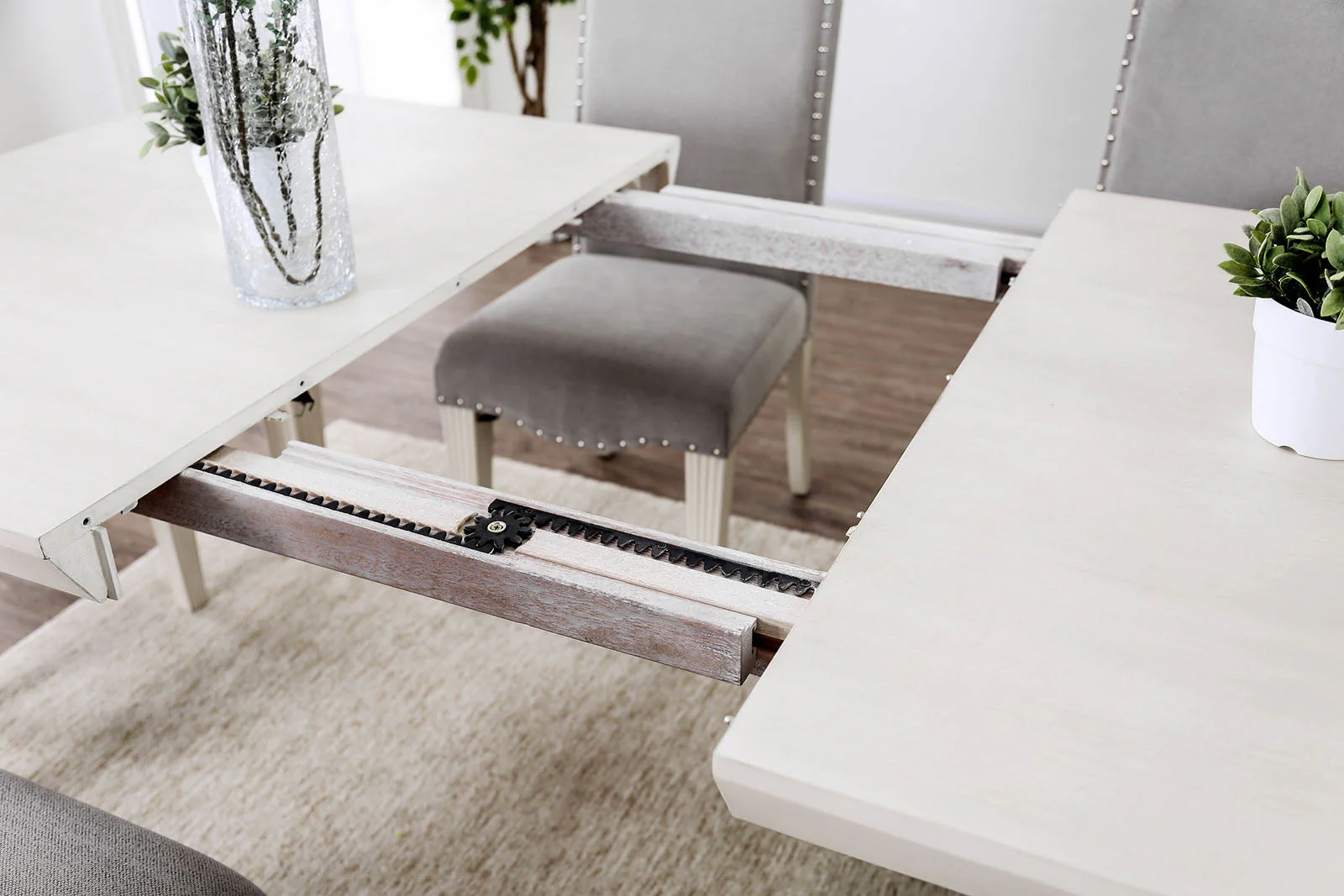 Daniella Antique White/Gray 7 Pc. Dining Room Set - Image 3