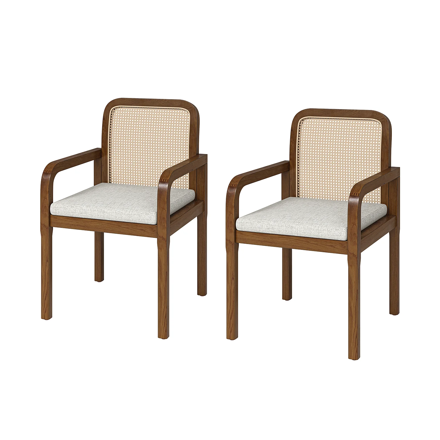 Antoine Ratten Dining Chair Set of 2 in Acorn - Image 2