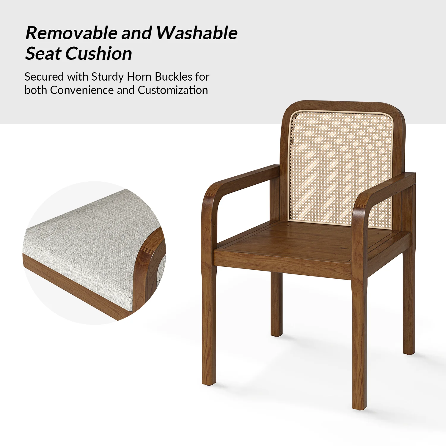 Antoine Ratten Dining Chair Set of 2 in Acorn - Image 4