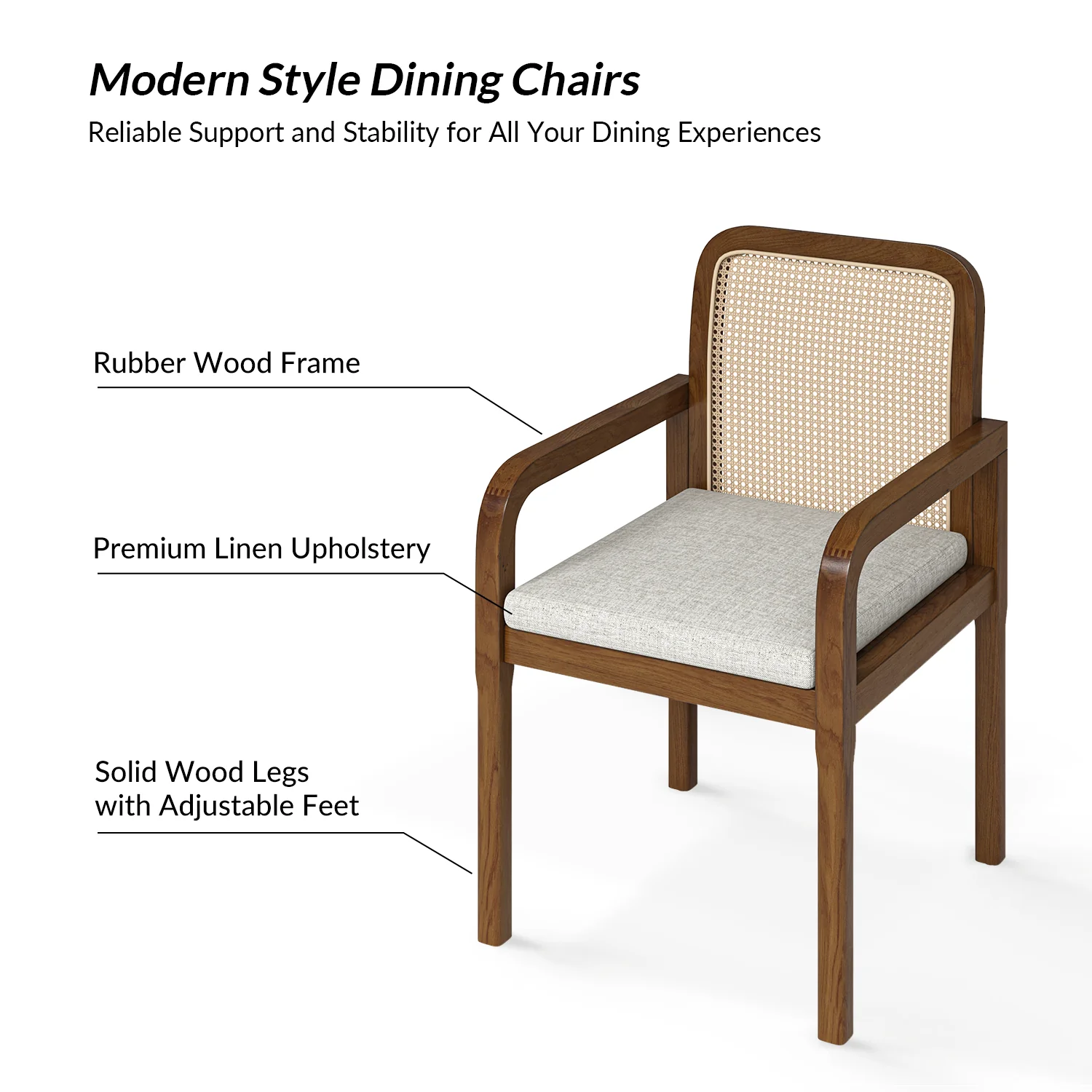 Antoine Ratten Dining Chair Set of 2 in Acorn - Image 5