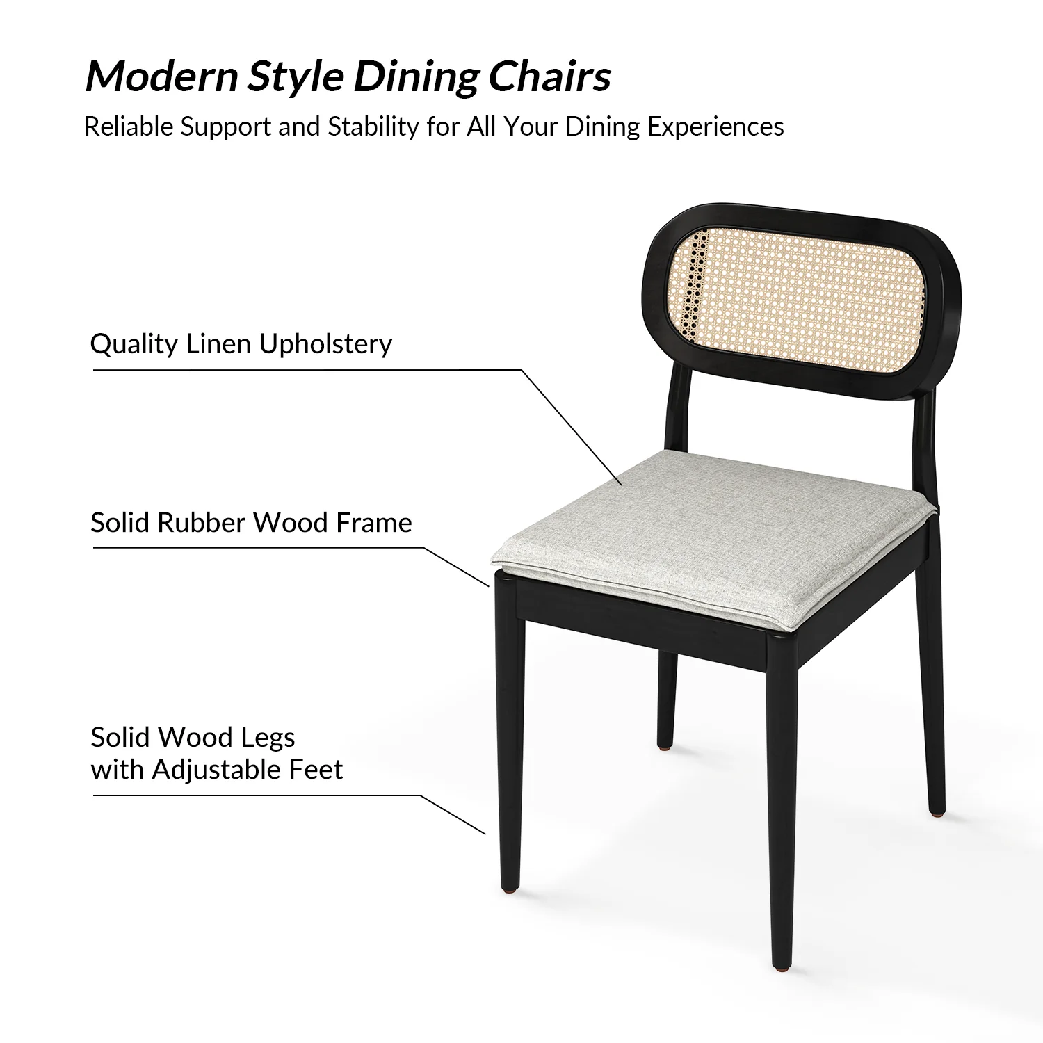 Konstantin Ratten Dining Chair Set of 2 in Black - Image 4