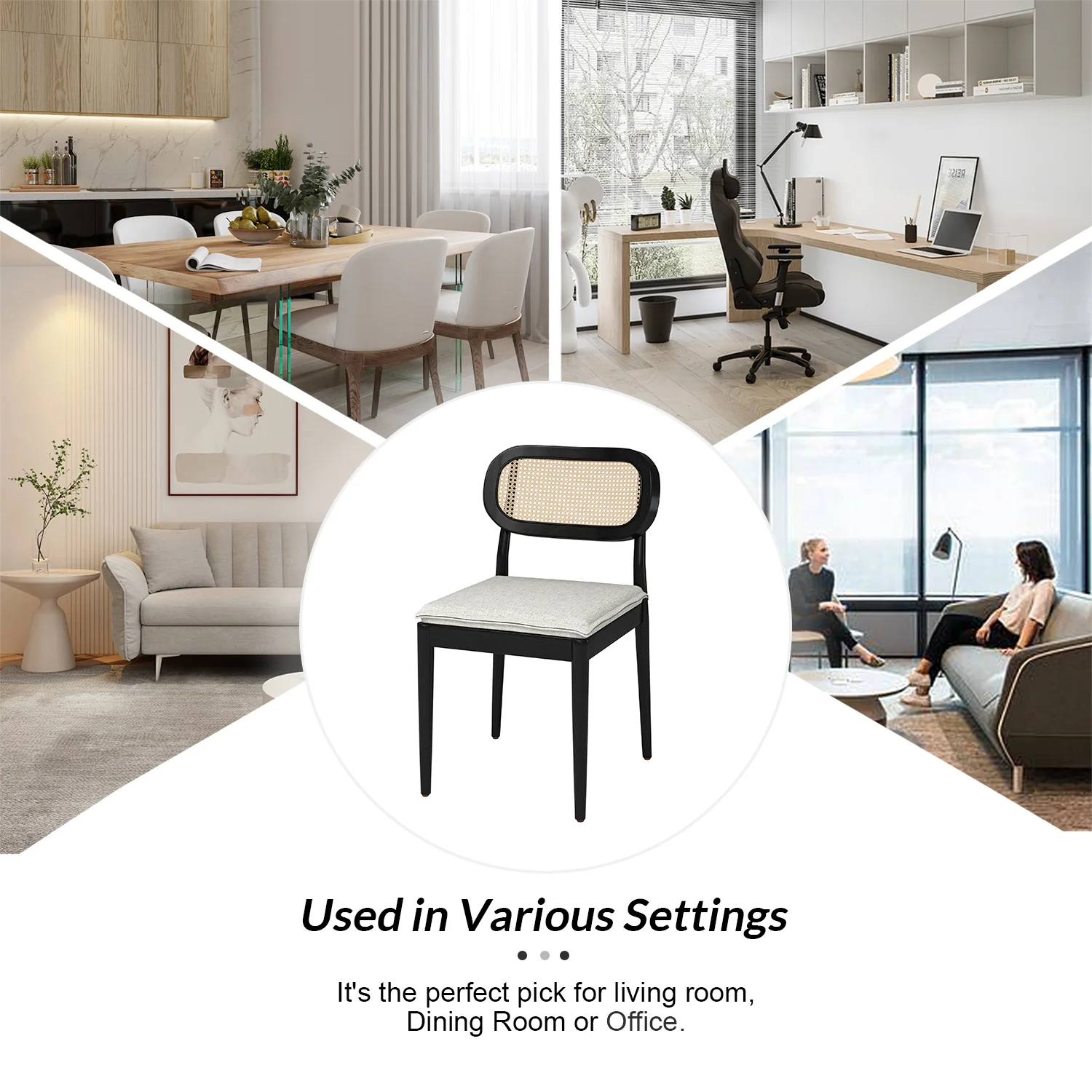 Konstantin Ratten Dining Chair Set of 2 in Black - Image 6