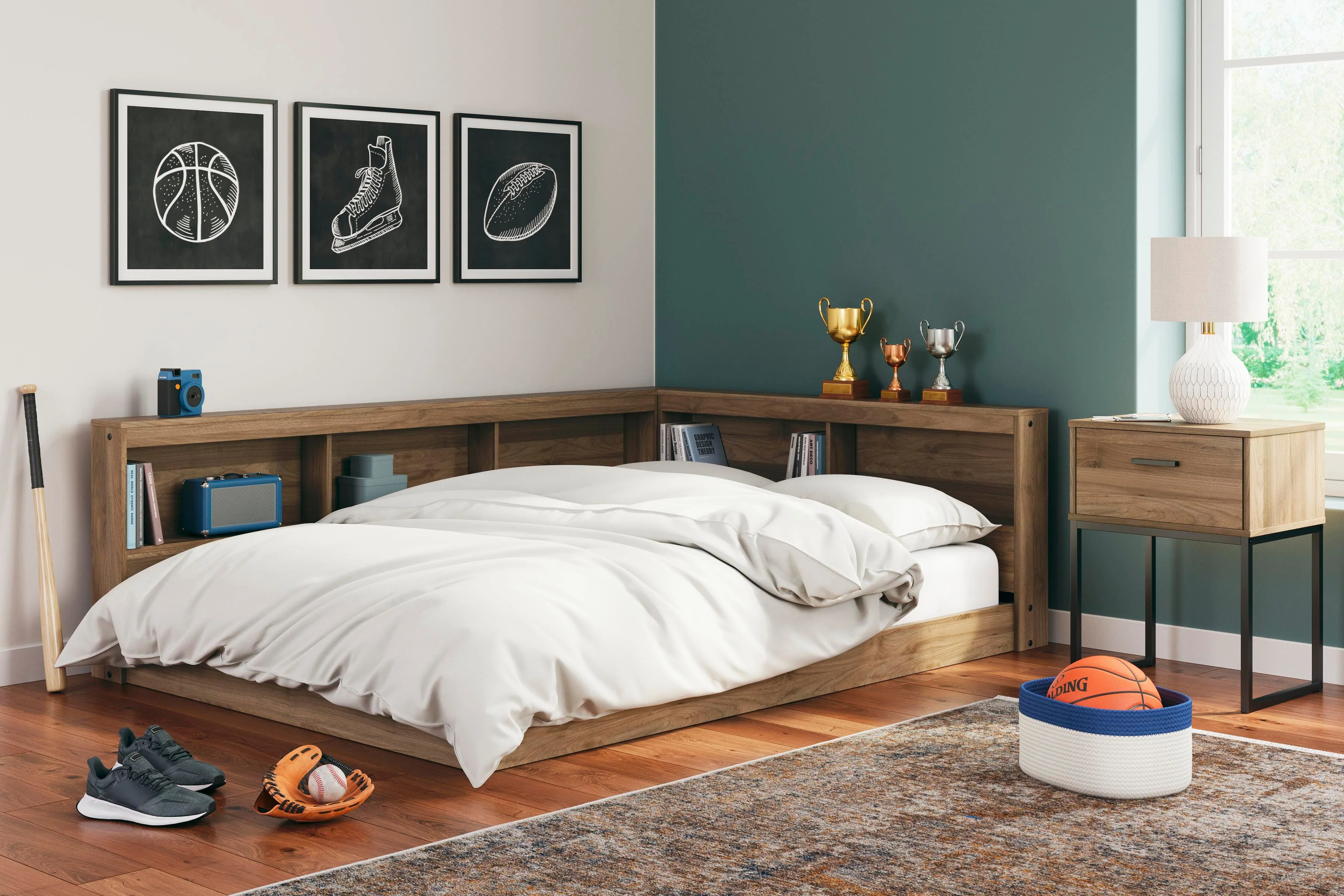 Deanlow Bookcase Storage Bed - Image 3