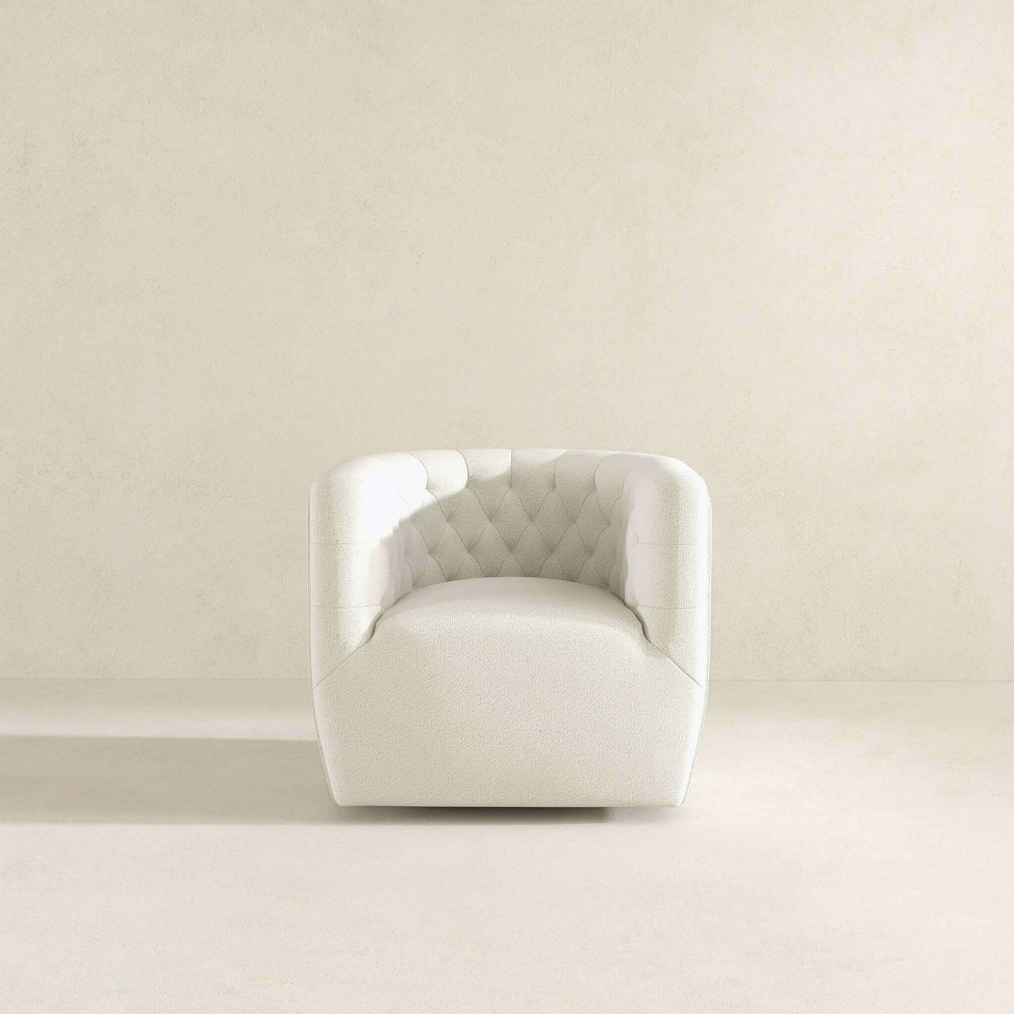 Delaney Cream Boucle Swivel Chair - Image 3