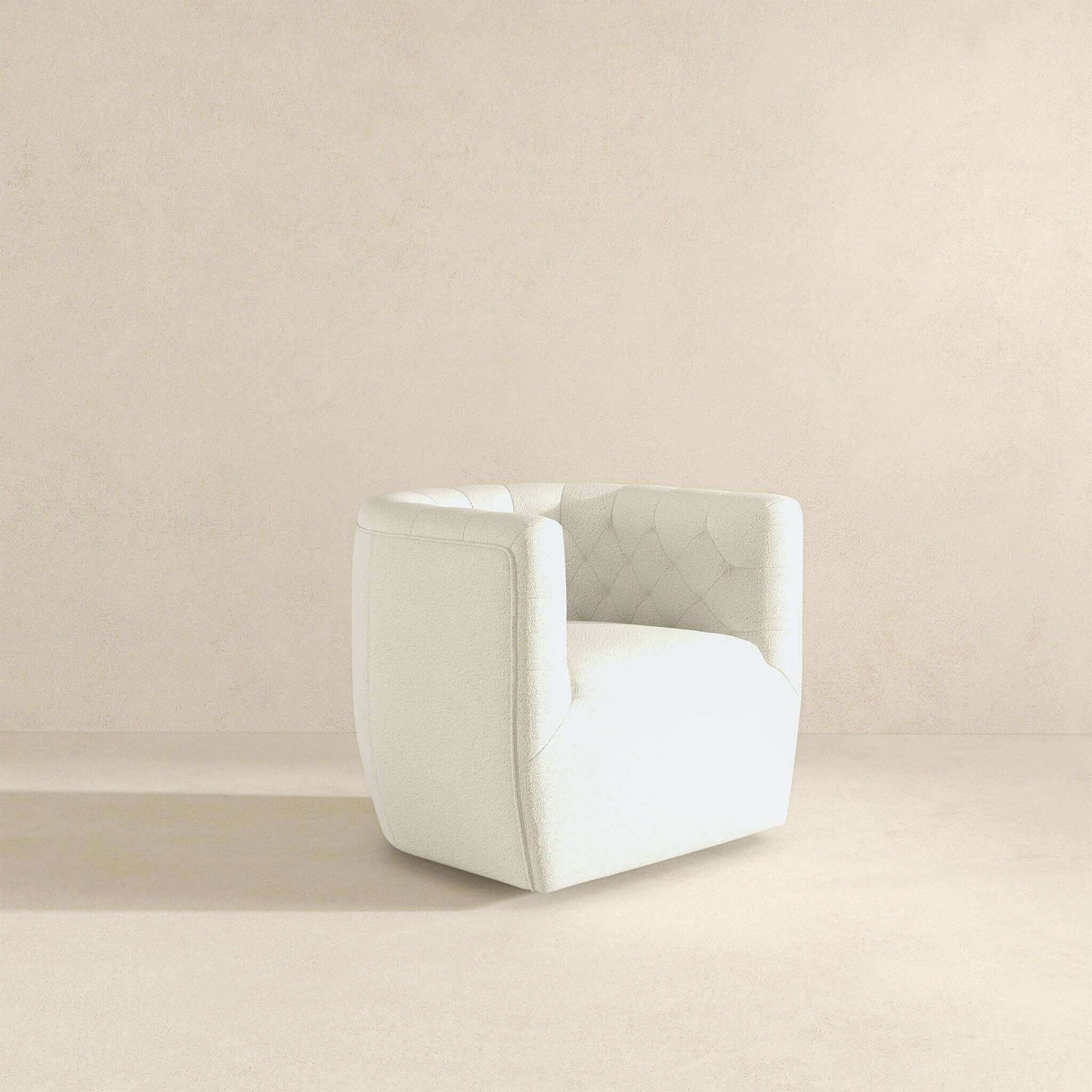 Delaney Cream Boucle Swivel Chair - Image 5