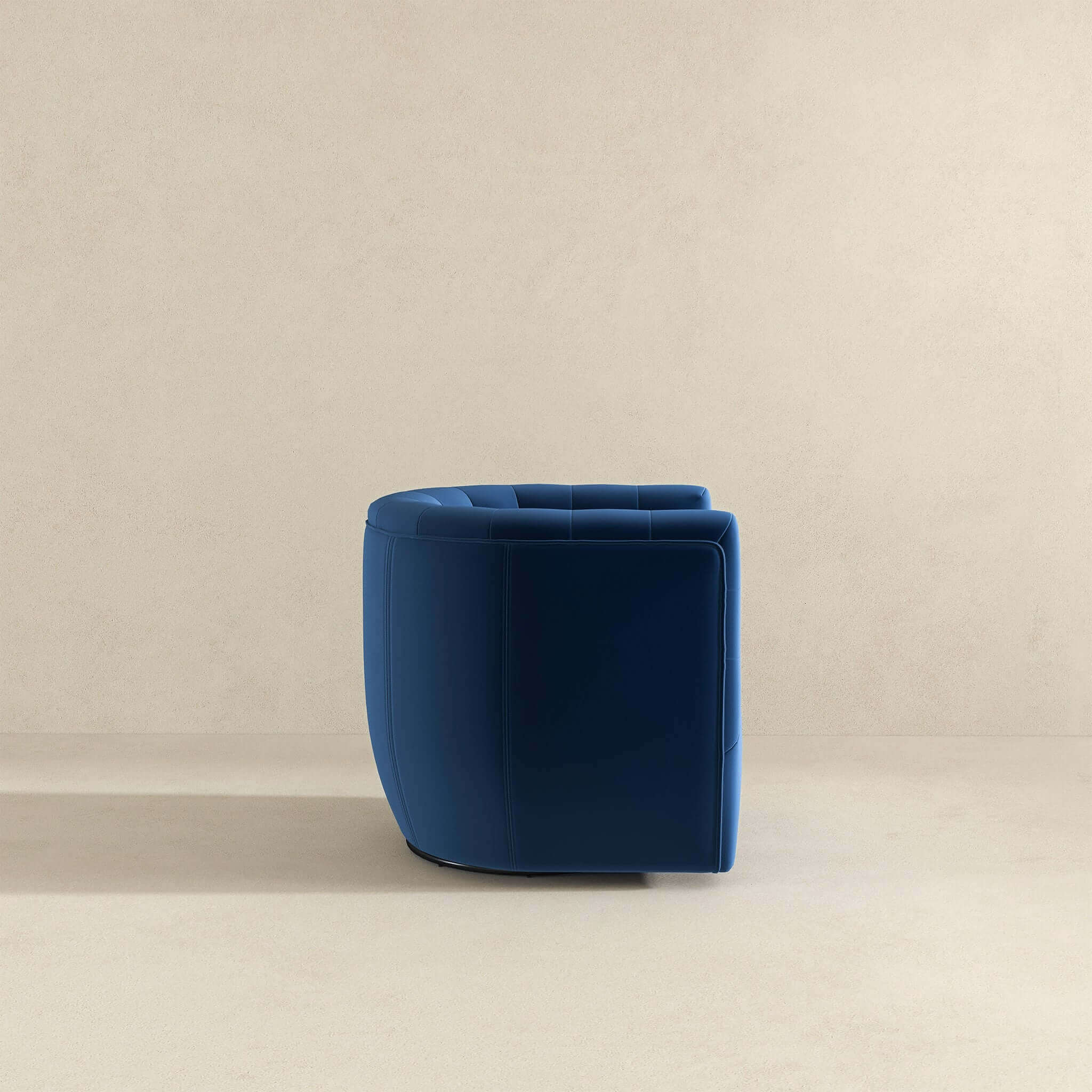 Delaney Dark Blue Velvet Swivel Chair - Image 4