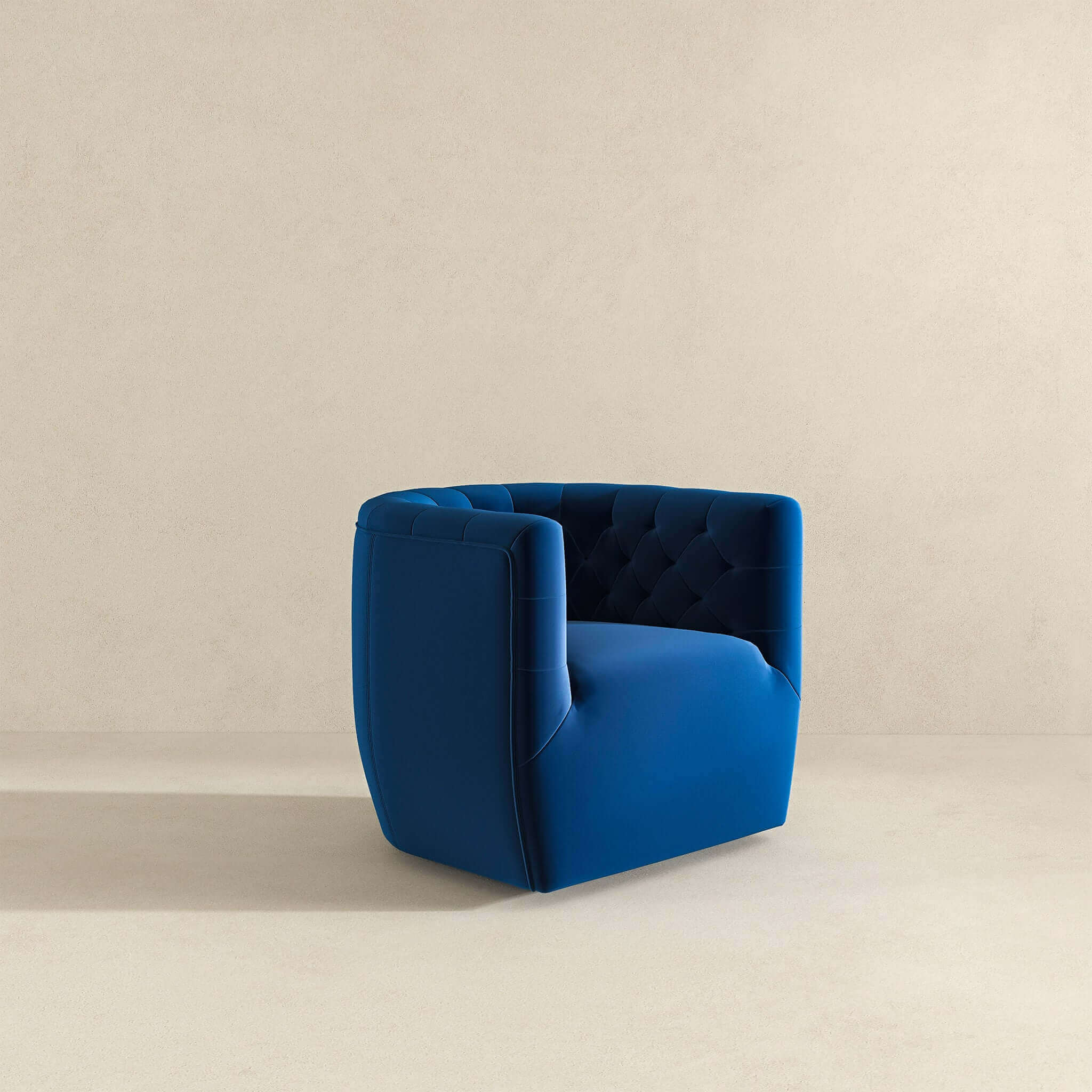 Delaney Dark Blue Velvet Swivel Chair - Image 5