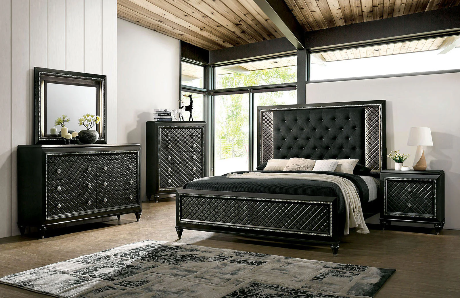 Demetria Metallic Gray California King Bed - Image 4