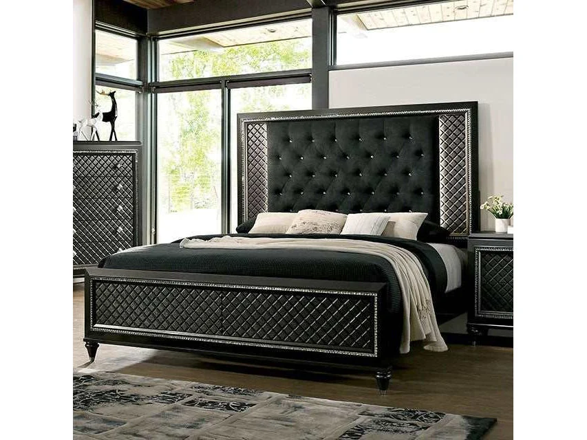 Demetria Metallic Gray Queen Bed