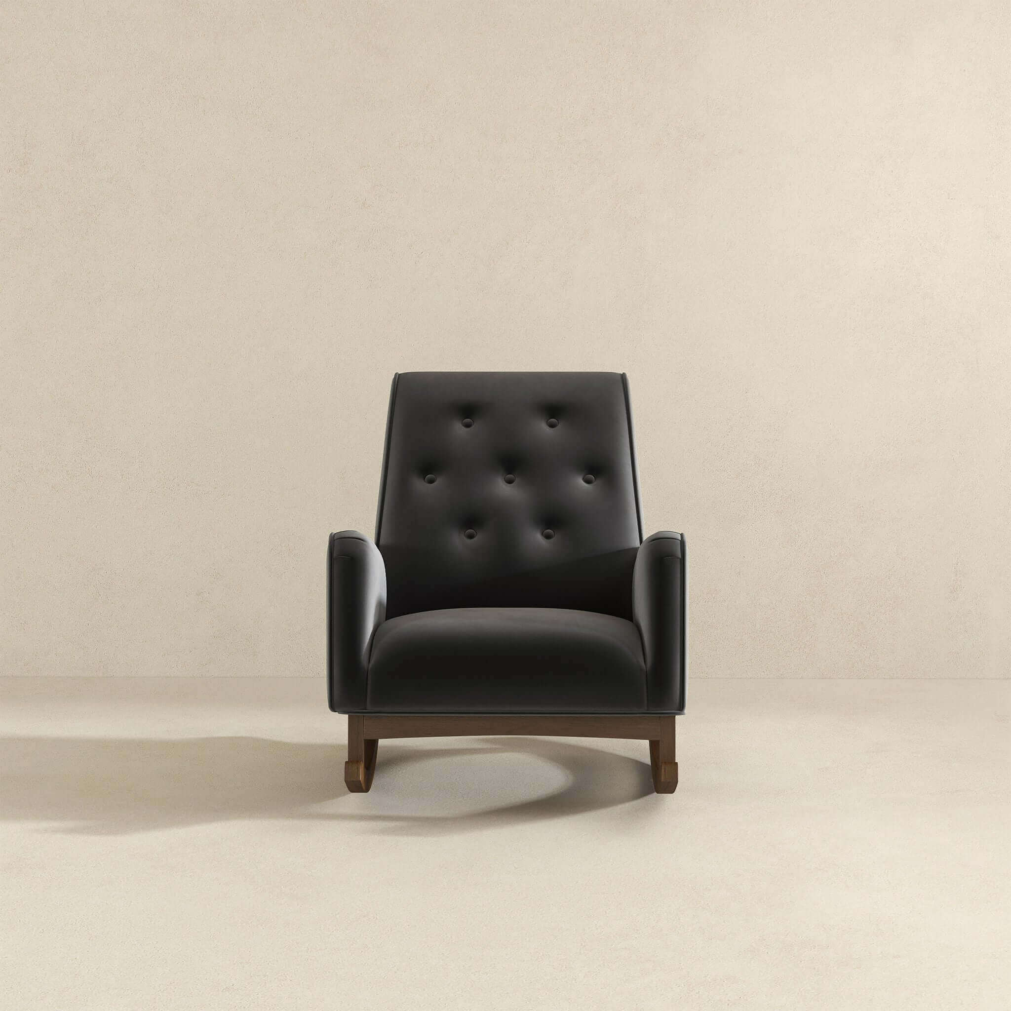 Demetrius  Dark Grey Fabric Solid Wood Rocking Chair - Image 3