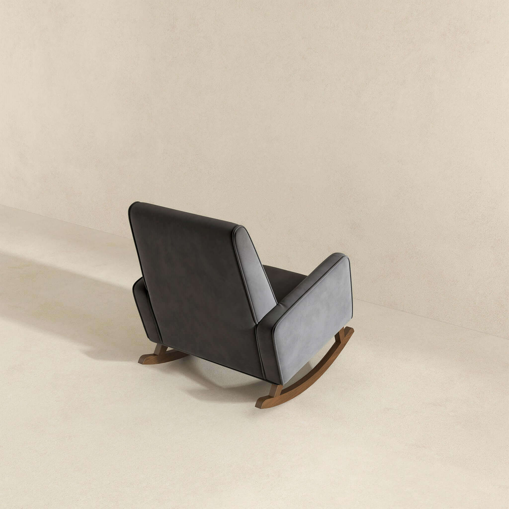 Demetrius  Dark Grey Fabric Solid Wood Rocking Chair - Image 6
